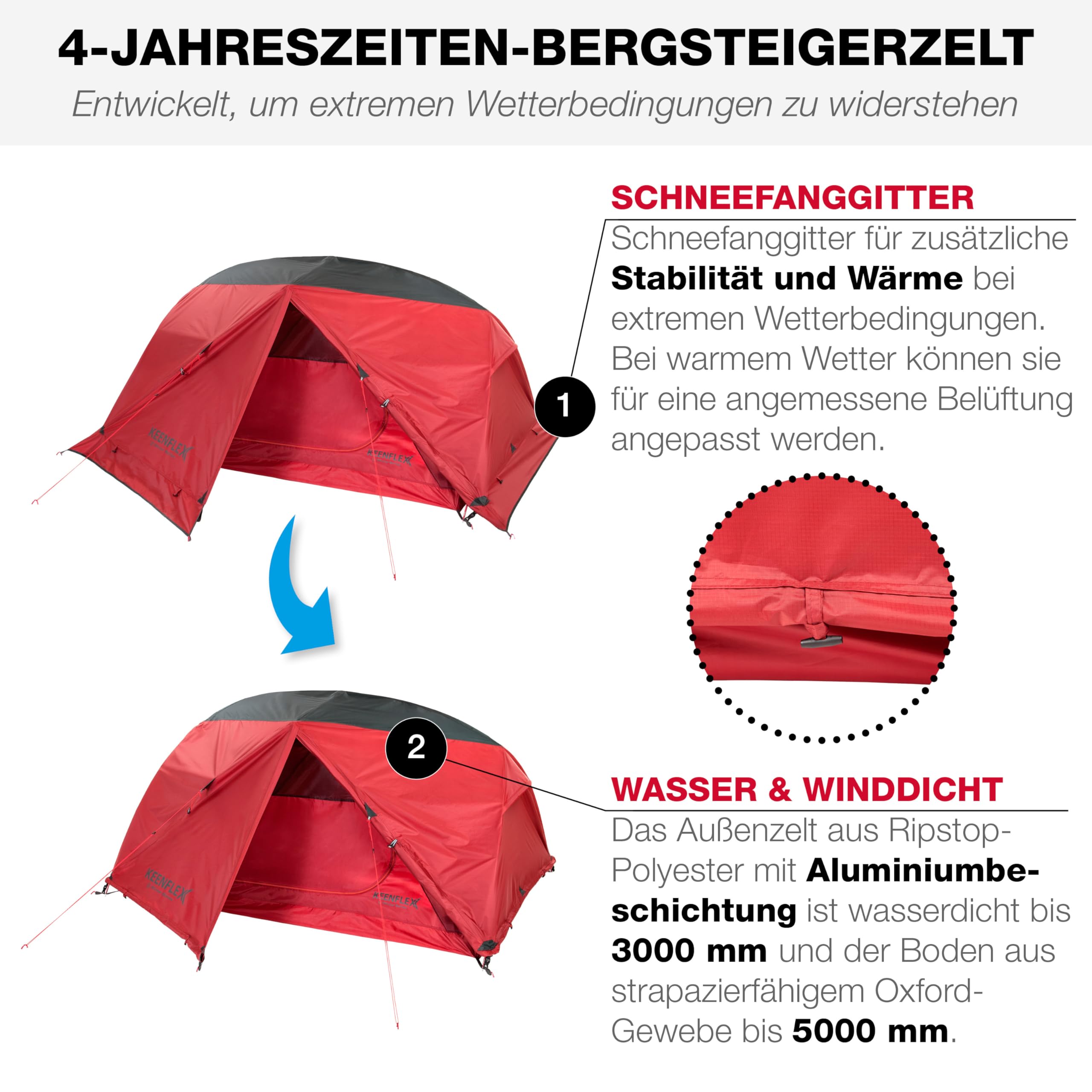 2 Personen Camping Trekking Zelt Doppelwandig Ultraleicht 2800g
