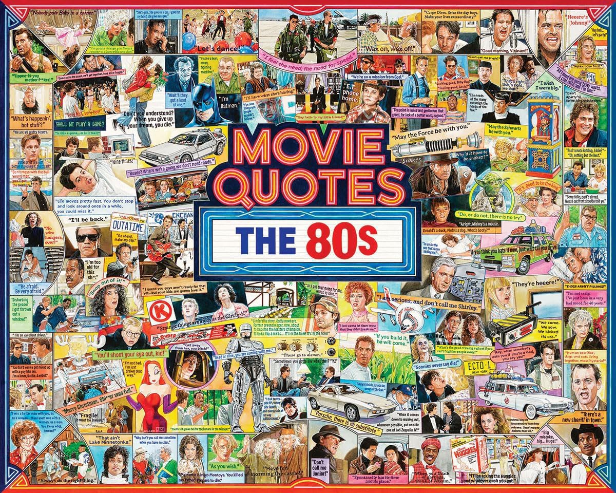 White Mountain Puzzles Movie Quotes The 80s 1000 Piece Jigsaw Popular Pop Culture Puzzle