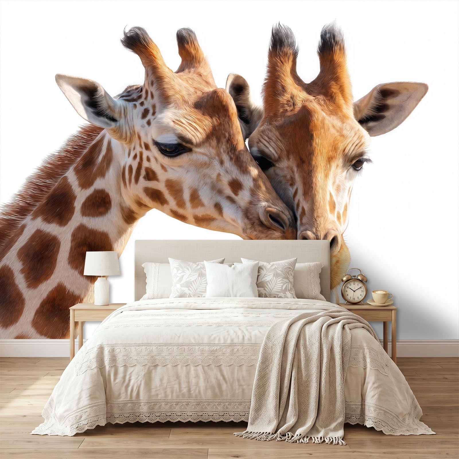 Fototapete Schlafzimmer Wohnzimmer 300x210 cm Giraffe Modern Tier Porträt, Wandtapete Vlies Tapete UV-Beständig Geruchsfrei Vliestapete Panorama Wandbild Wandposter