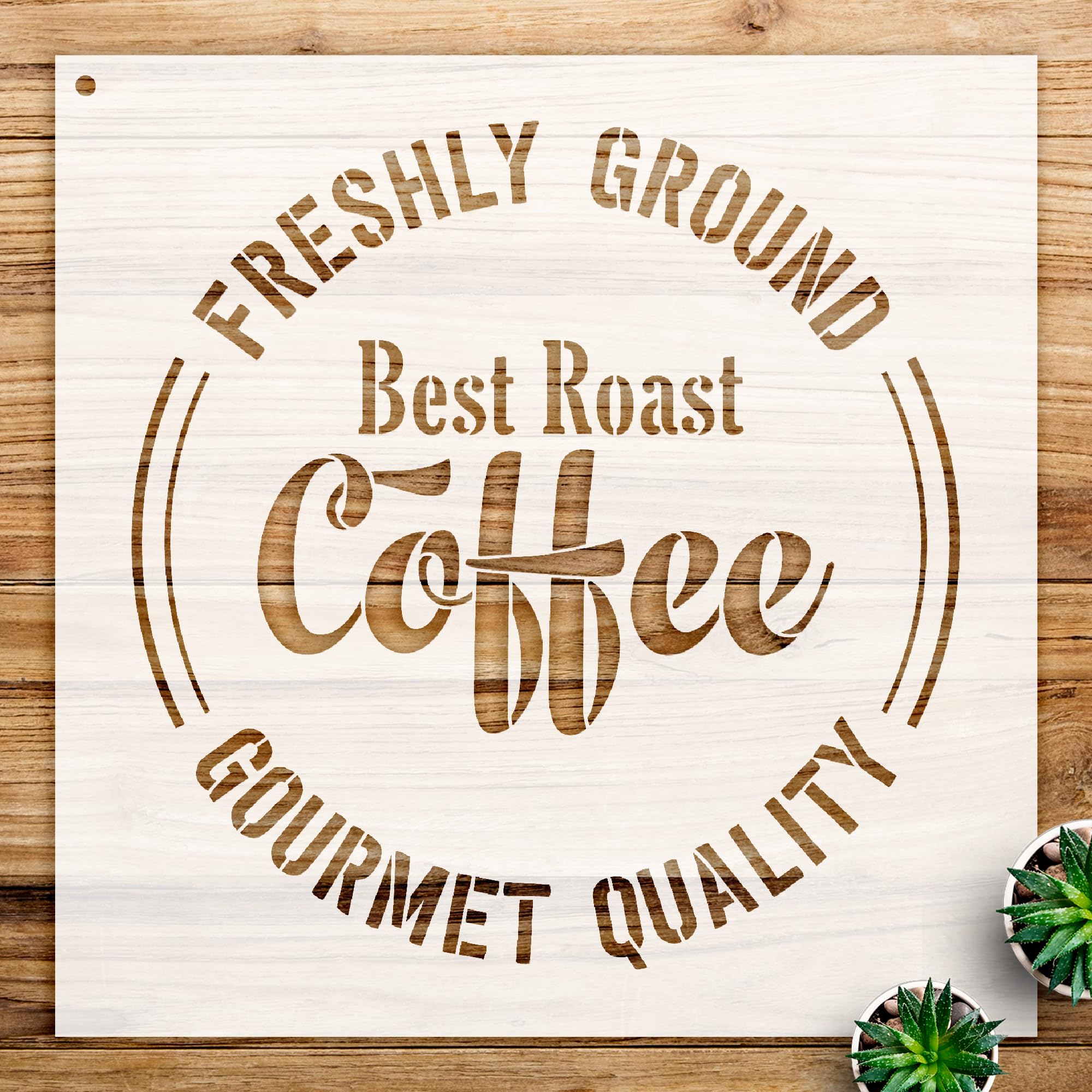 Coffee Stencil Pattern for Walls and Crafts, Reusable Mylar Template, Perfect for Decorating Mugs, Tables, and Kitchen Decor - Size A1 (23.4