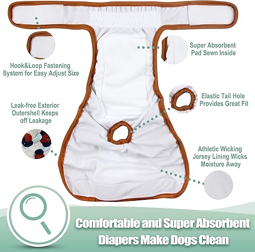 Miniatura 5 de Wegreeco - Pañales lavables para perros hembra (3 unidades)