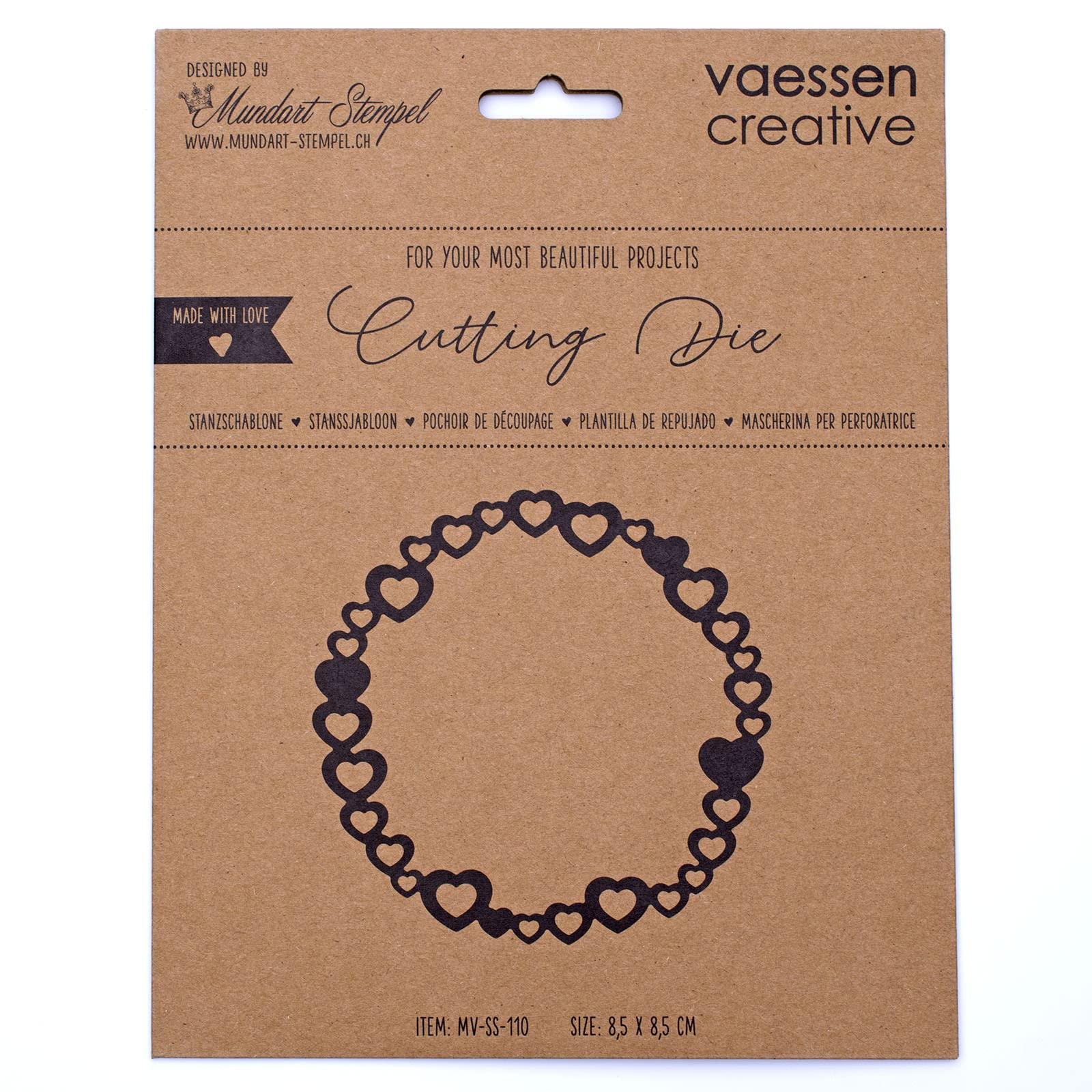 Vaessen Creative 21440-056 - Fustella a Forma di Cuore, 3,75 cm, Maxi Perforatore, 1 Pezzo, Fino a 160 G/M², per Carta e Scrapbooking, Colore: Bianco/Rosa, 2,5 Cm