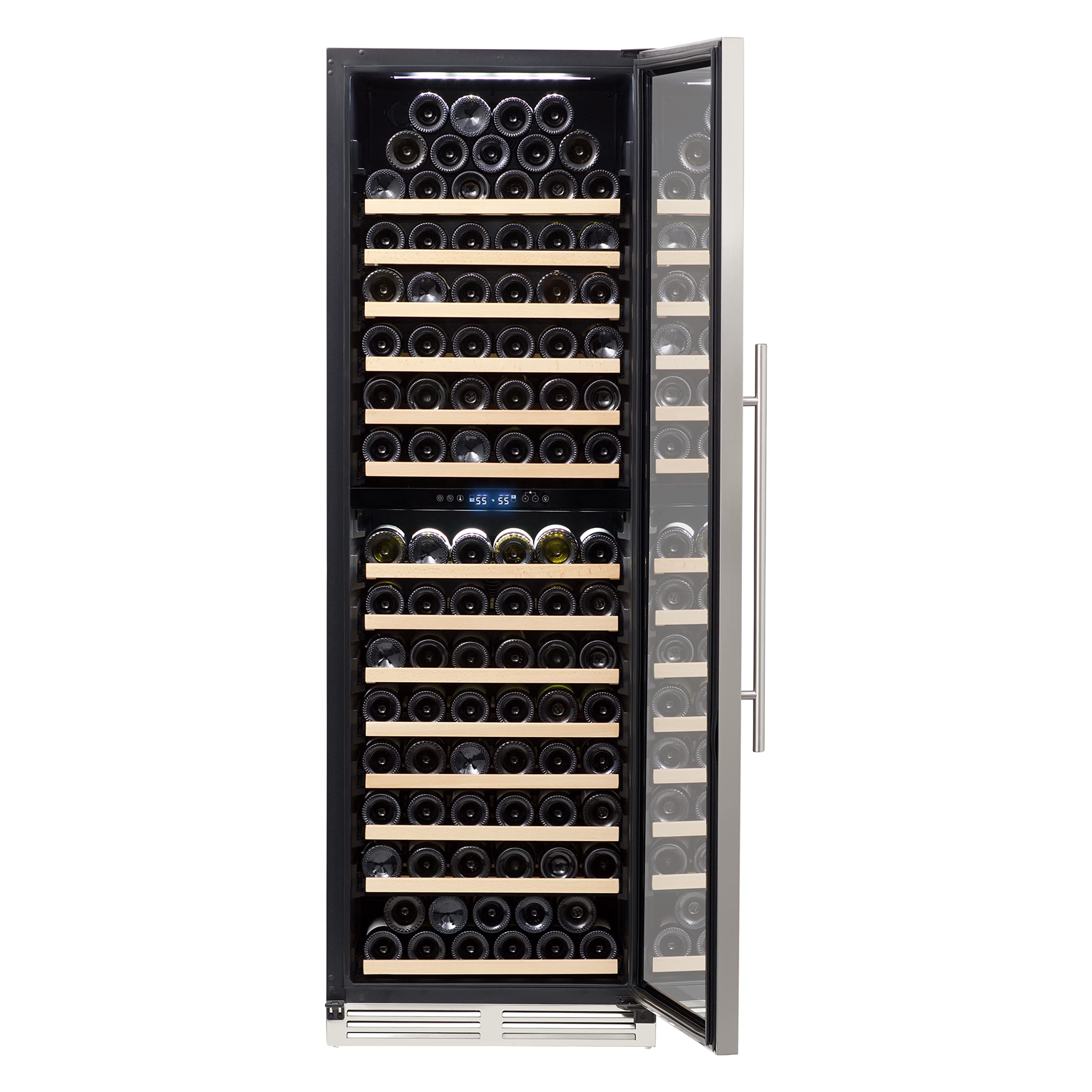 Avanti 163 Bottle Designer Series Dual-Zone Wine Cooler, In Stainless Steel (Wcd165dz3s) on Fridge.com - View 3