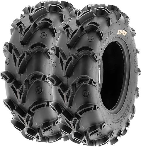 Miniatura 2 de Juego de 4 neumáticos SunF 25x8-12 delanteros y 25x10-12 traseros Deep Mud + Trail ATV UTV Off-Road Neumáticos, 6PR, sin cámara A050