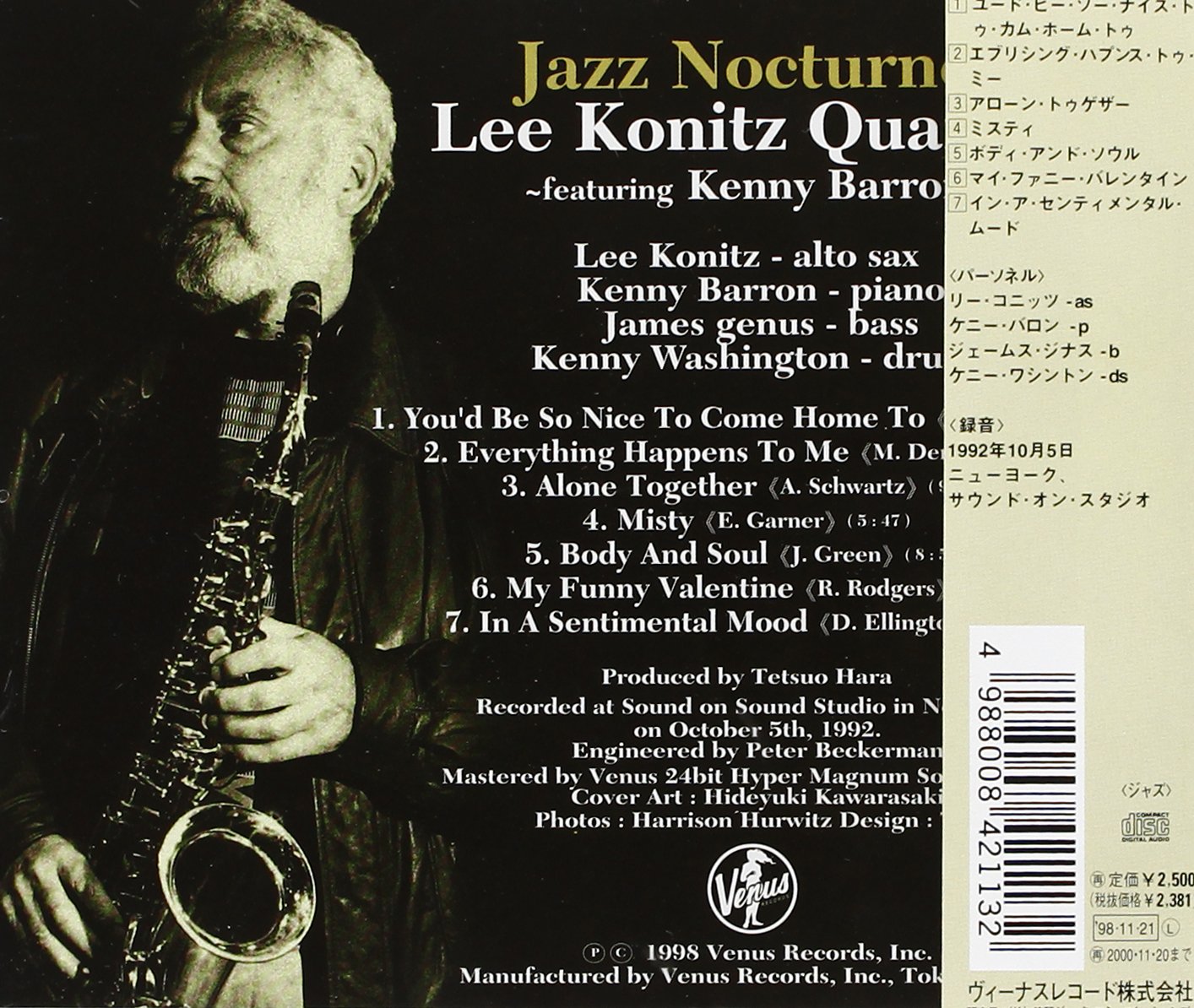 THE LEE KONITZ QUARTET LEE KONITZ QUARTET - Jazz Nocturne - CD