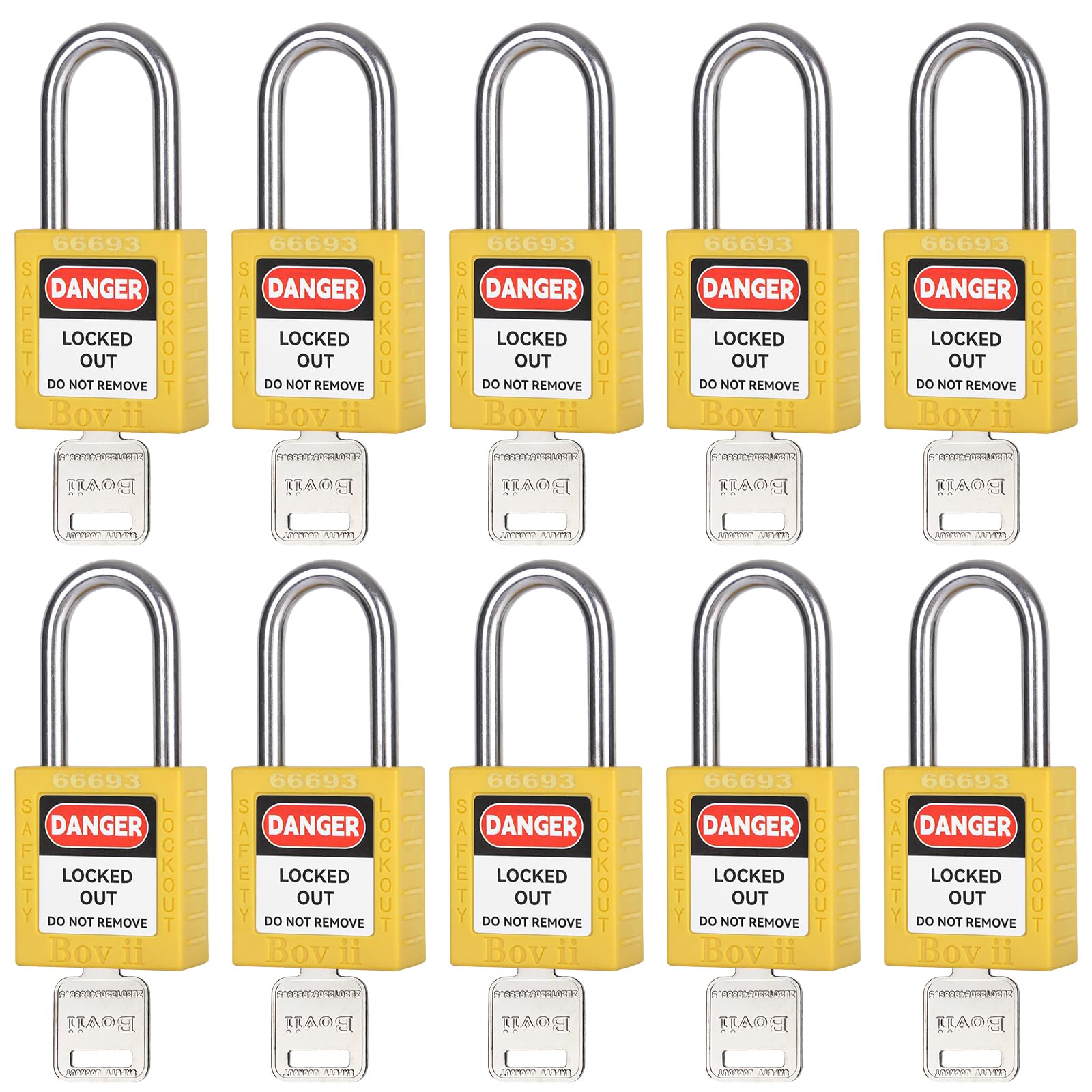 Amazon.com: Boviisky 10 Yellow Lockout Tagout Locks Set, Loto Locks ...