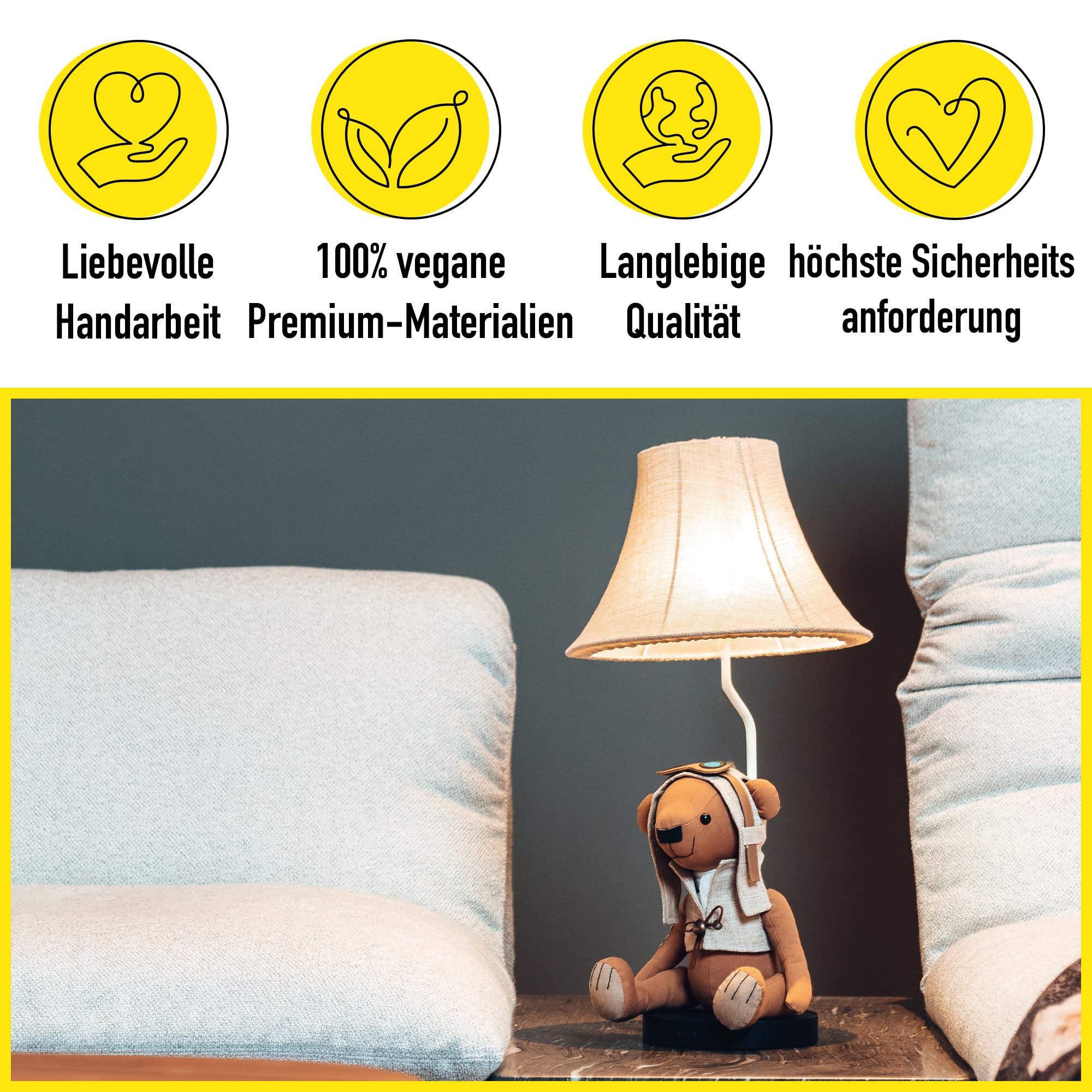 Charles LED-Tischleuchte Bärenlampe 61 cm hoch Dekoleuchte Handarbeit Kinderzimmerlampe