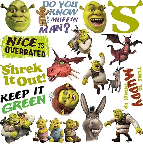 Miniatura 4 de GRAPHICS & MORE Shrek - Paquete variado de 50 calcomanías de vinilo grandes de lujo, para laptop, botella de agua, álbumes de recortes, tableta,