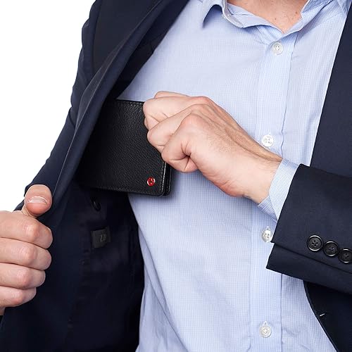 Miniatura 5 de Alpine Swiss Connor - Cartera plegable ejecutiva Pasajero de negocios para hombres Cuero premium Ventanas de identificación doble Bloqueo RFID