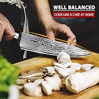 Vista 5 de Chef Knife 8 Inch Sharp German High Carbon Stainless Steel Kitchen Knifes - 8” Chefs Cooking Knife for Sushi Chopping Vegetable Slicing Tomatoes and