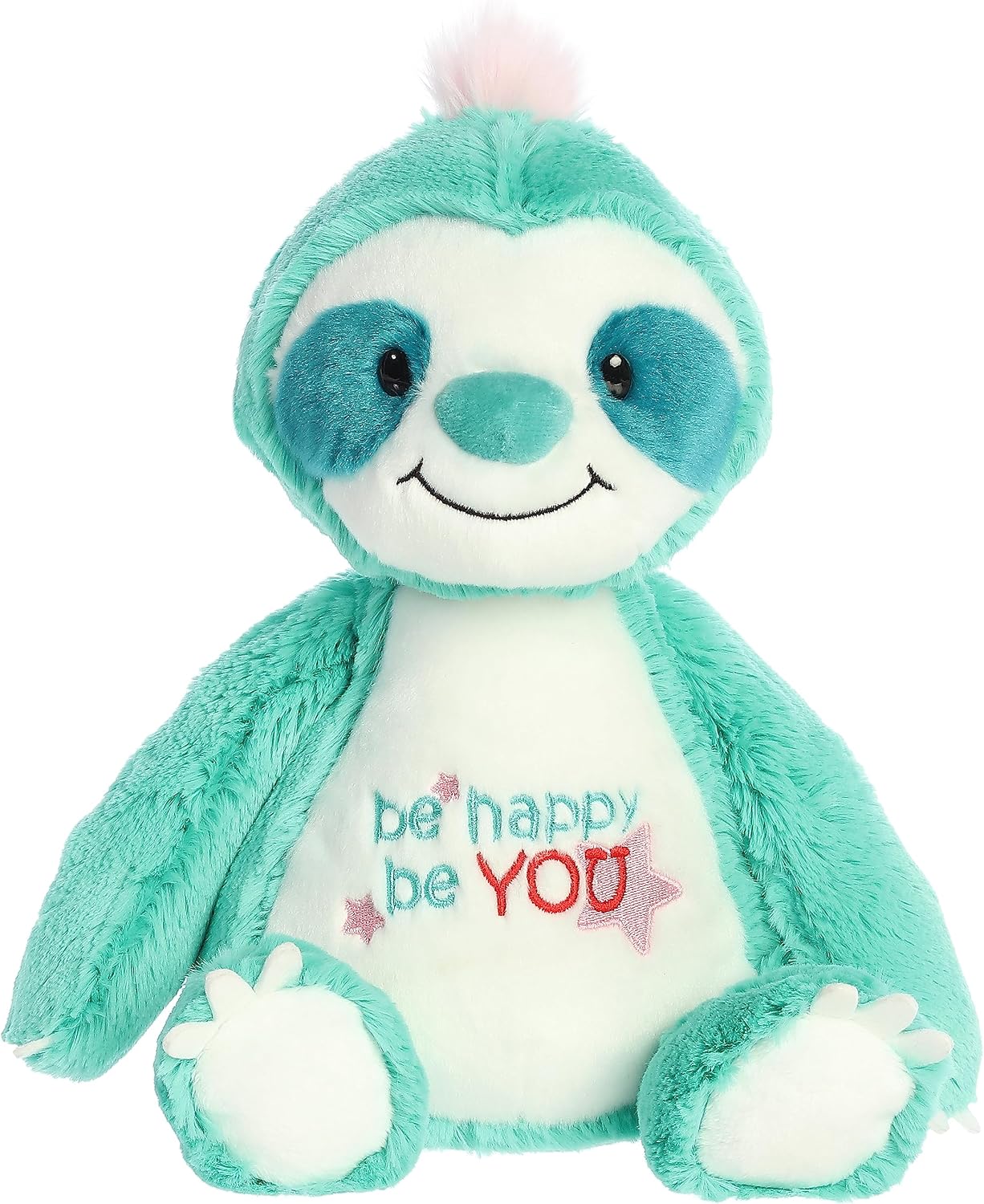 Aurora Witty JUST Sayin' Be You, Be Happy Sloth Stuffed Animal - Expressive Characters - Quirky Gift Ideas - Blue 11.5 Inches
