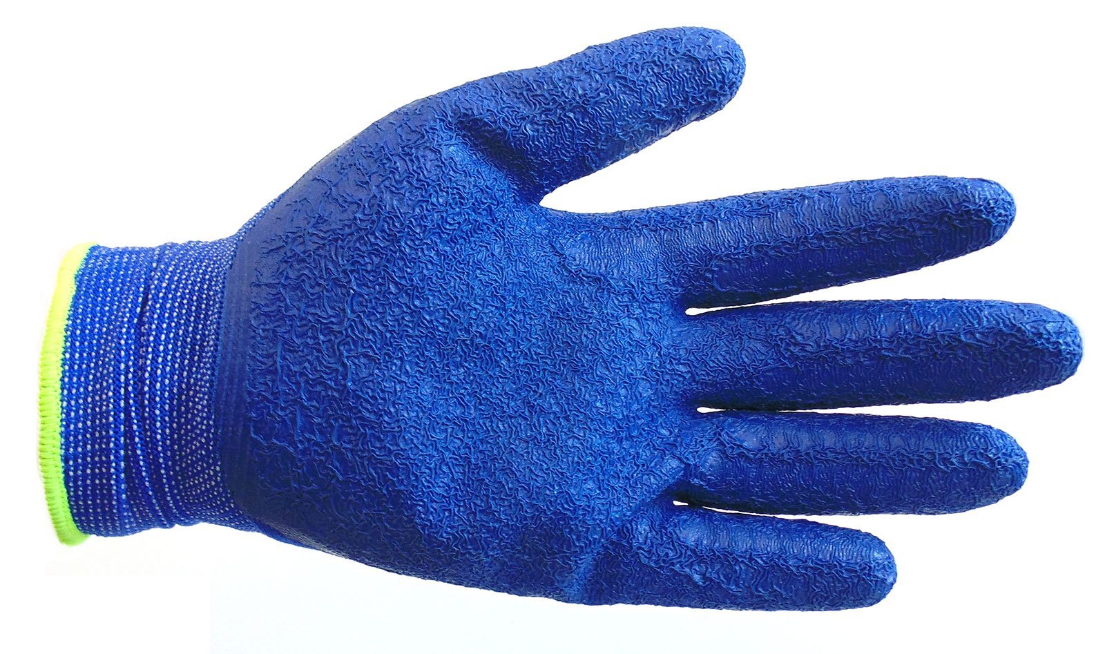 Nylon-Handschuh mit strukturierter Latex-Beschichtung, Greifhandschuhe, Knitter-Finish, Größe L, 6 Paar, Dunkelblau