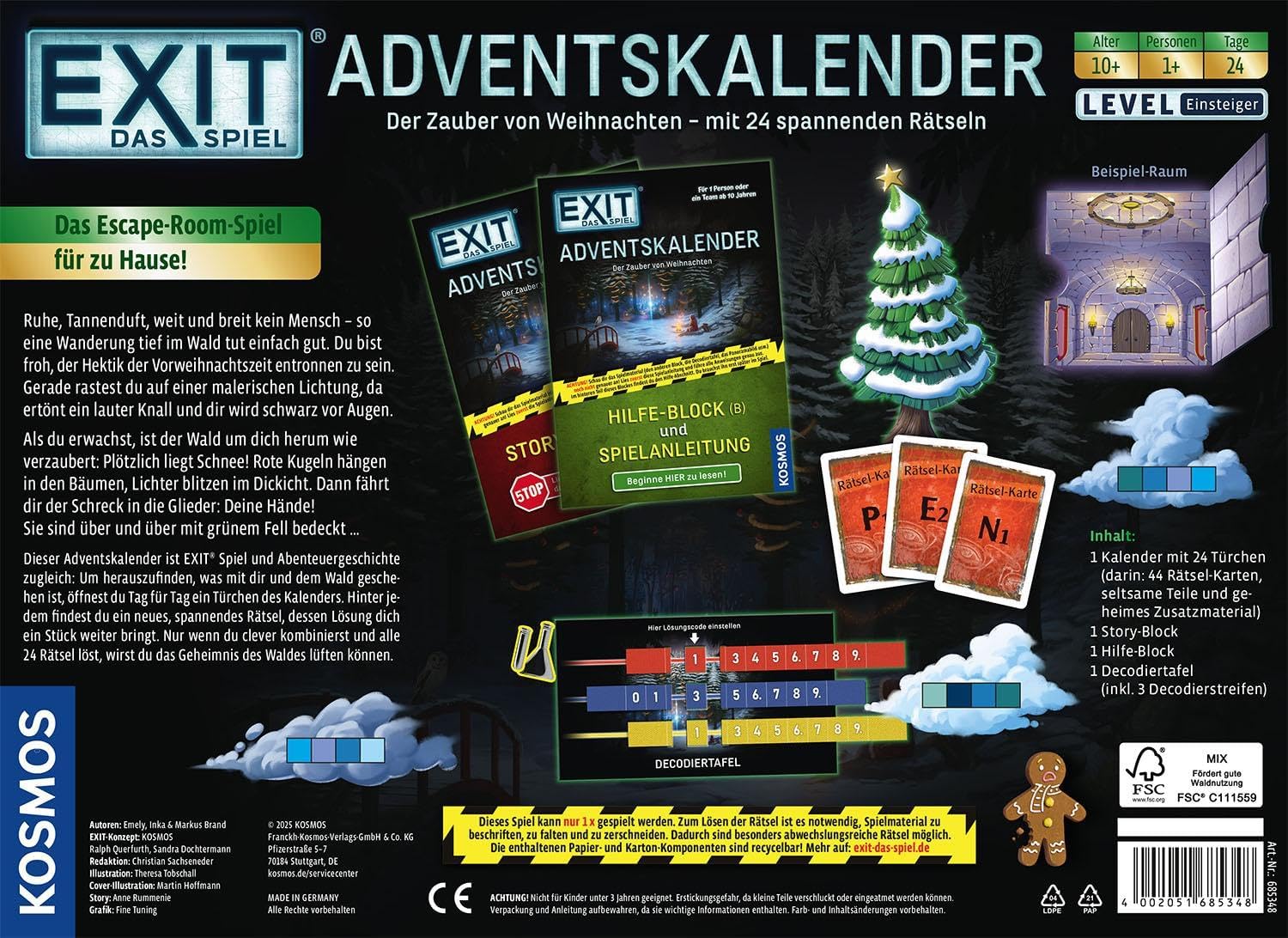 685348 EXIT - The Game Advent Calendar 2025, The Magic of Christmas with 24 Exciting Puzzles, Escape Game Advent Calendar