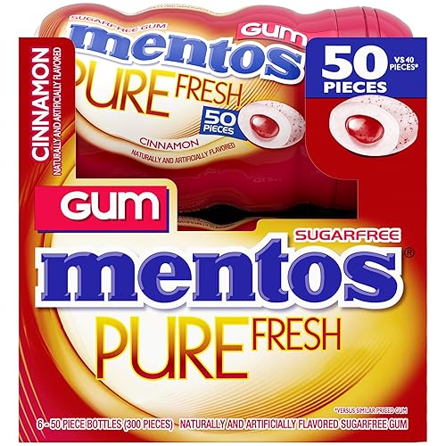 Miniatura 5 de Mentos - Goma de mascar Pure Fresh sin azúcar con xilitol sabor Cinnamon botella de 50 piezas paquete de 6