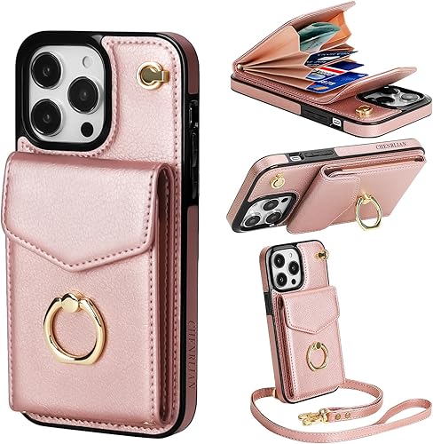 Funda compatible con iPhone 12 Pro Max, tarjetero, soporte de anillo de rotación de 360, protección de bloqueo RFID diseñada para Apple iPhone 12 disponible en Yaxa El Salvador