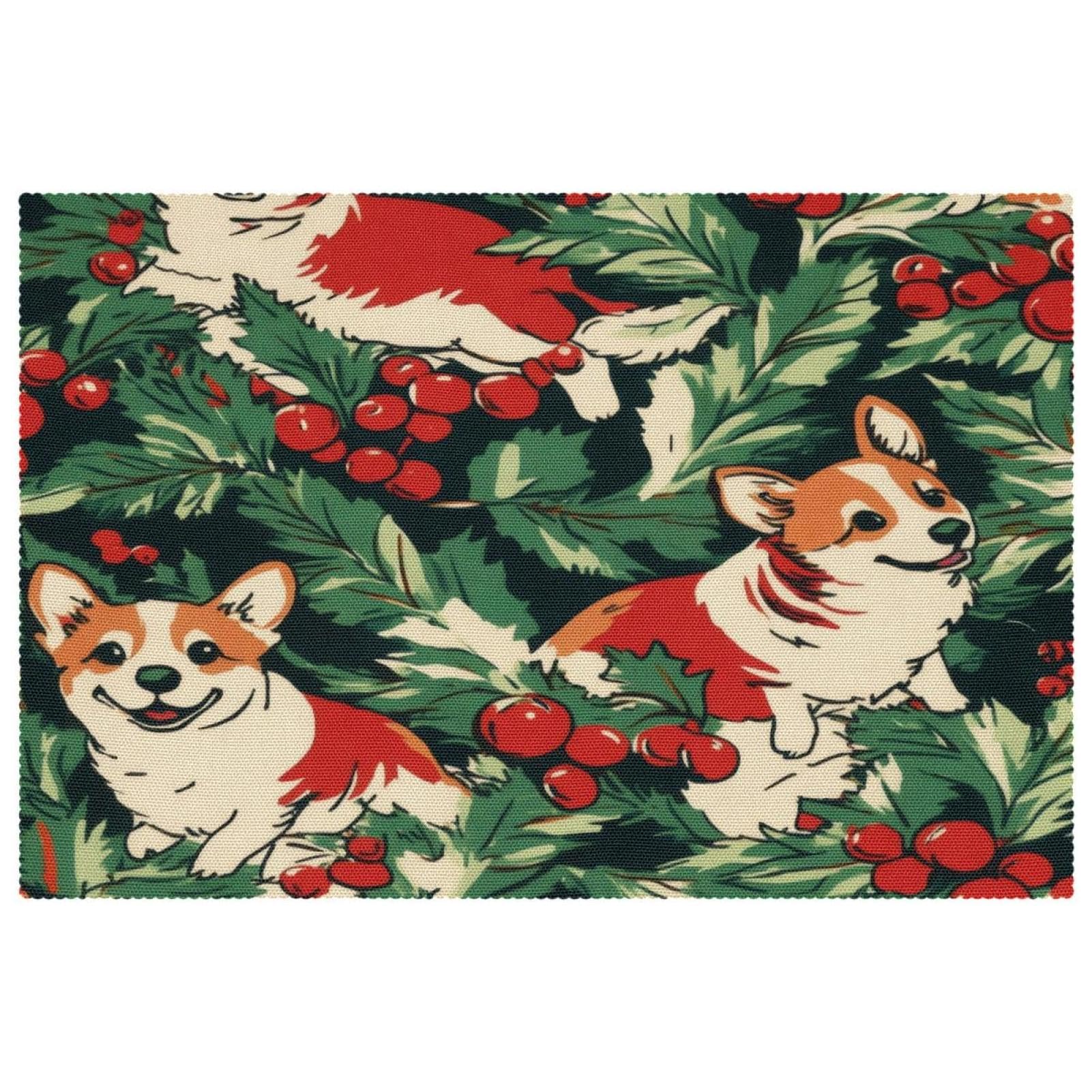 Set de table lavable Corgi idéal pour des repas joyeux en famille x4