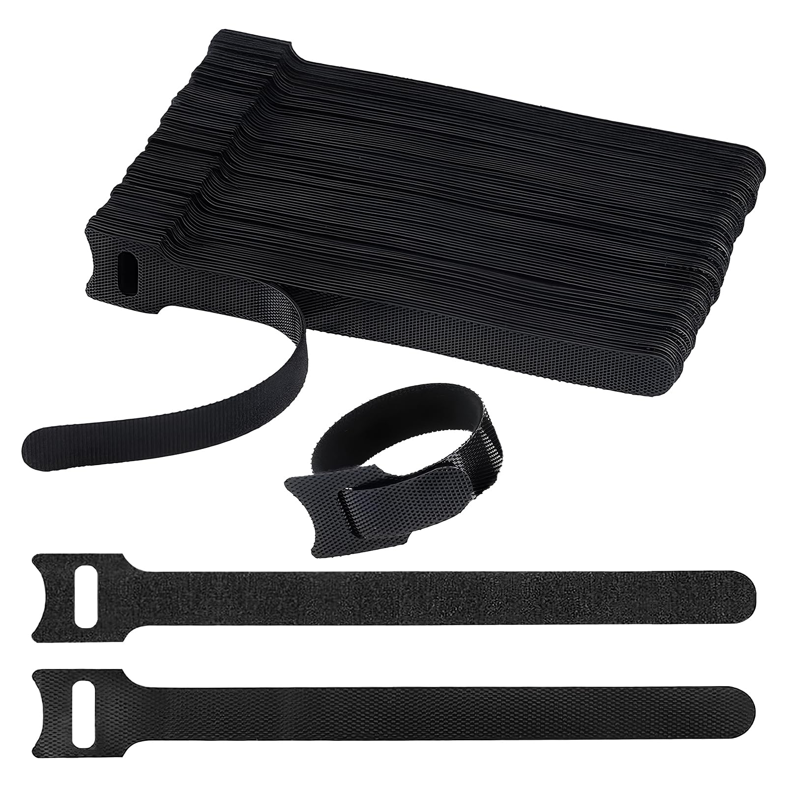 150pcs Reusable Cable Ties, Hook and Loop Cable Straps, Straps Adjustable Releasable Extension Hook and Loop Tidy Wraps for Headphones HDMI Ethernet Printers Laptops USB Data Cables, 150mm