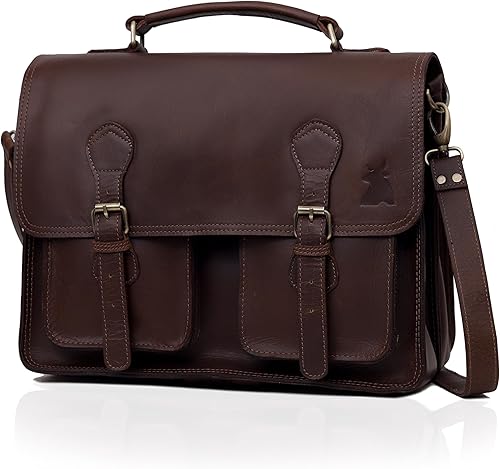 Miniatura 2 de Leather Messenger Bag For Men, Vintage Handmade Laptop Briefcase and Shoulder Bag for Men