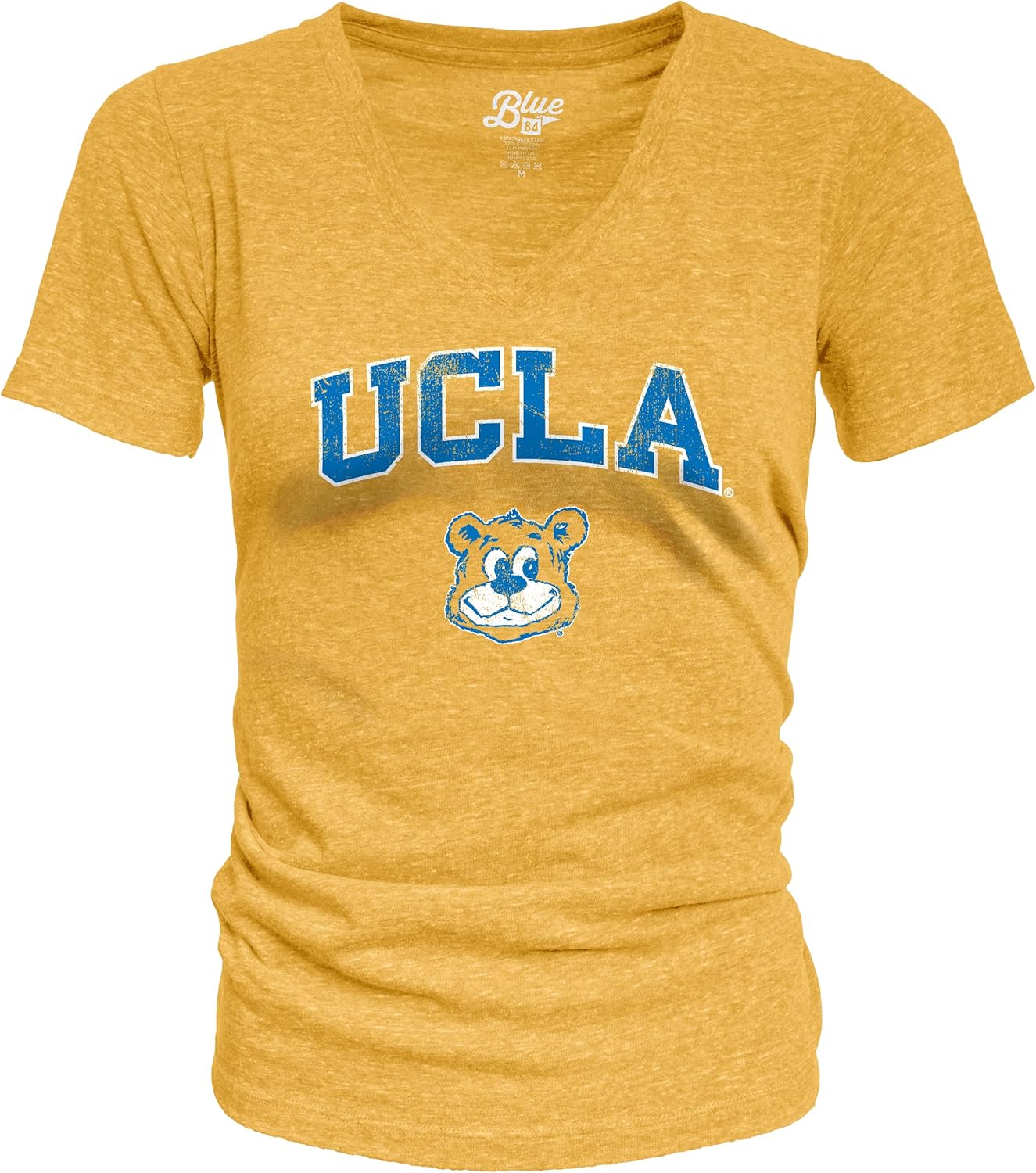 Blue 84 NCAA Womens Tri-Blend T-Shirt Vintage Arch Over Secondary Color