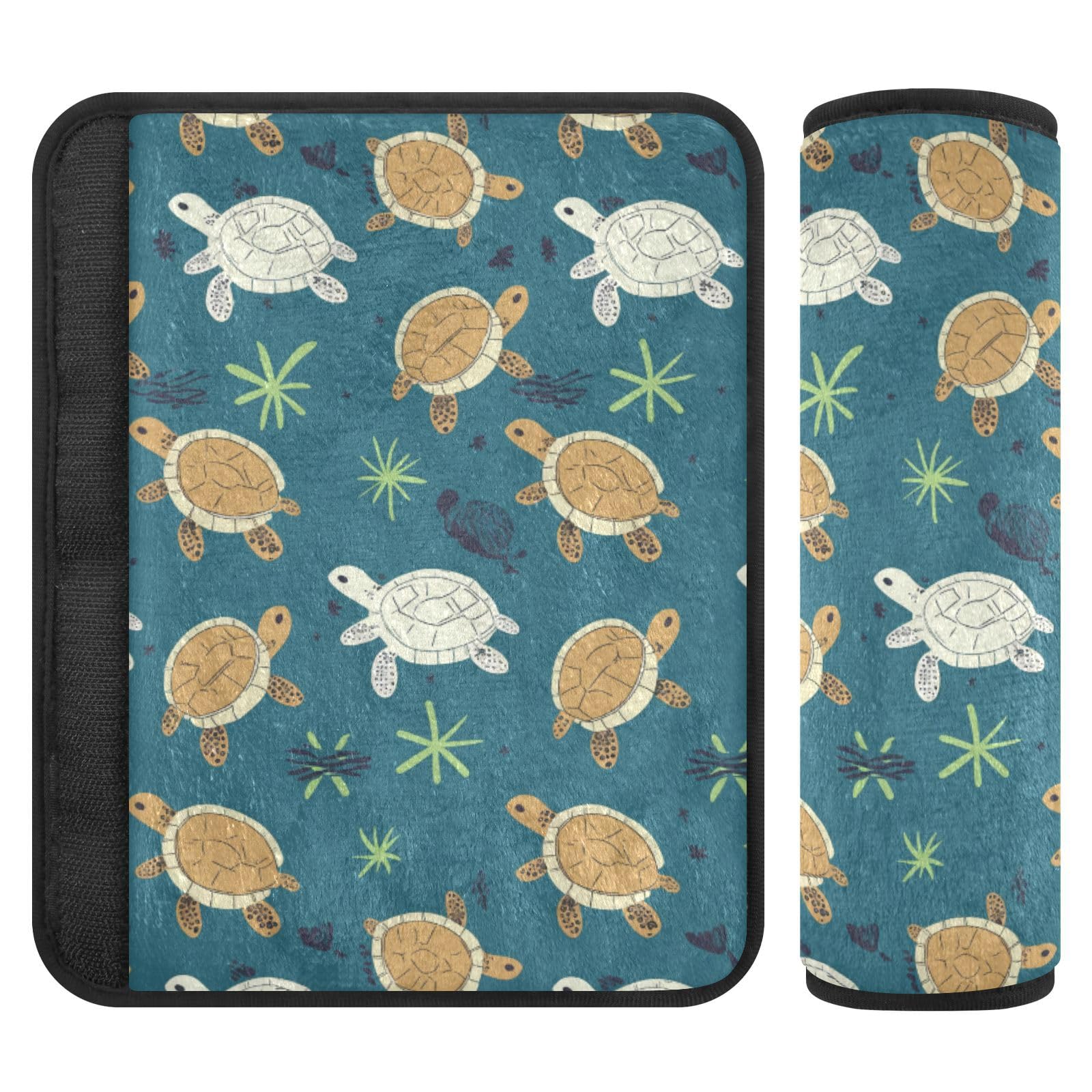 Seat Belt Covers 2 Pack Turtles Stars Car Seat Strap Covers Super Soft Car Seat Neck Cover for Boys Girls Adults Babies M