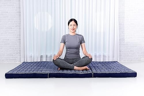 Miniatura 4 de Leewadee Colchón triple XL  Cómoda almohadilla de masaje tailandés, colchón plegable de relajación relleno de kapok, perfecto para usar como