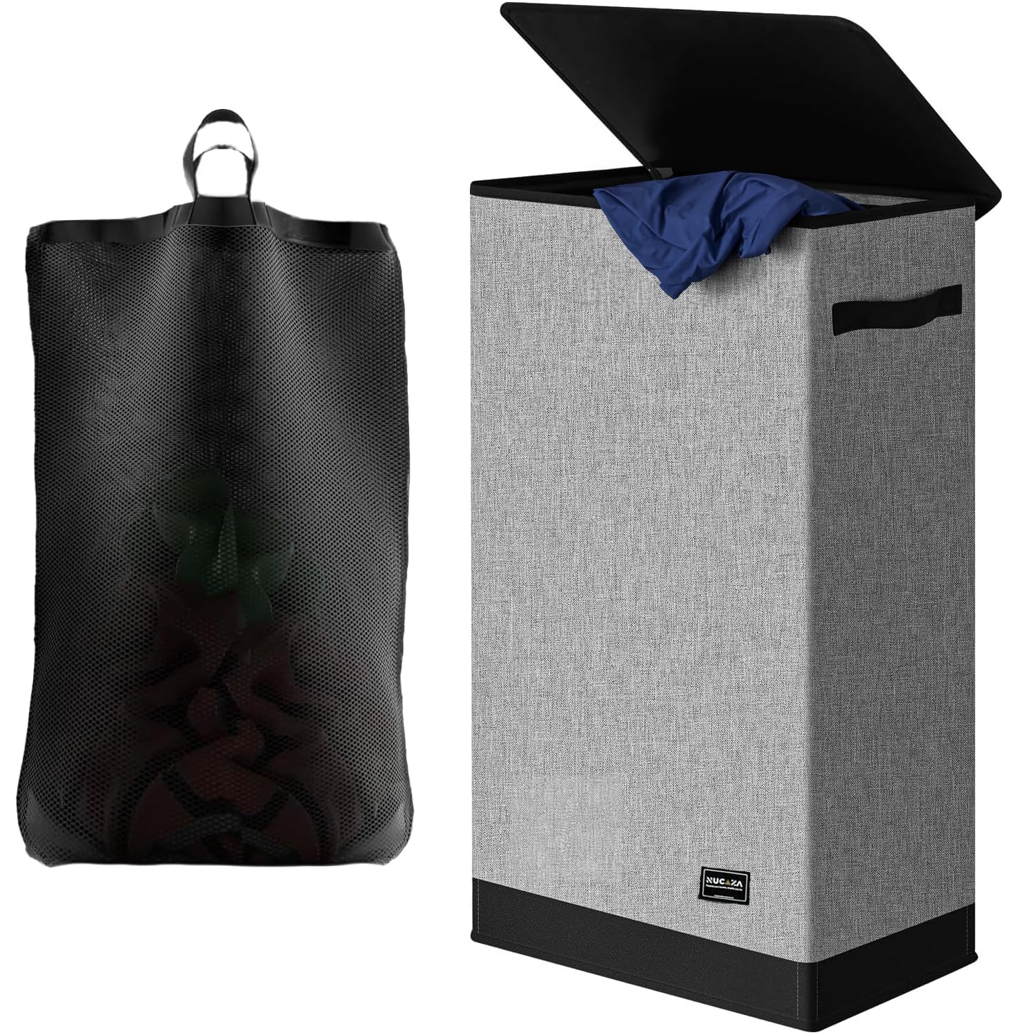 Panier à linge fin gris NUCAZA de 4 L avec poignée pratique