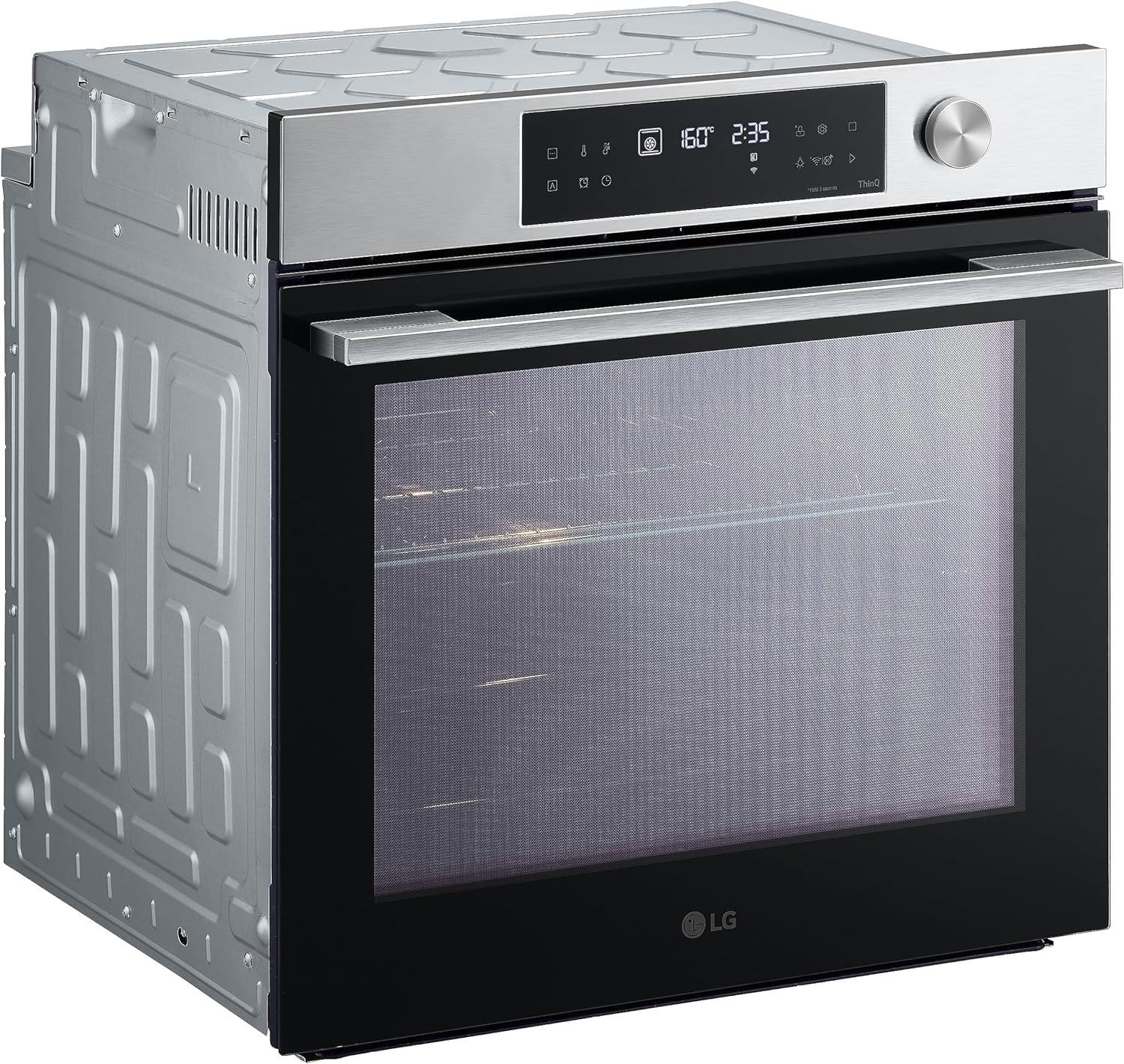 LG InstaView WSED7612S Forno da Incasso Multifunzione, Classe A+, 76L, 300°C Air Fry, Sous Vide, Modalità Pizza, Sistema ProBake Convection, EasyClean, Pirolisi, WiFi, Isolamento 4 Vetri, Nero