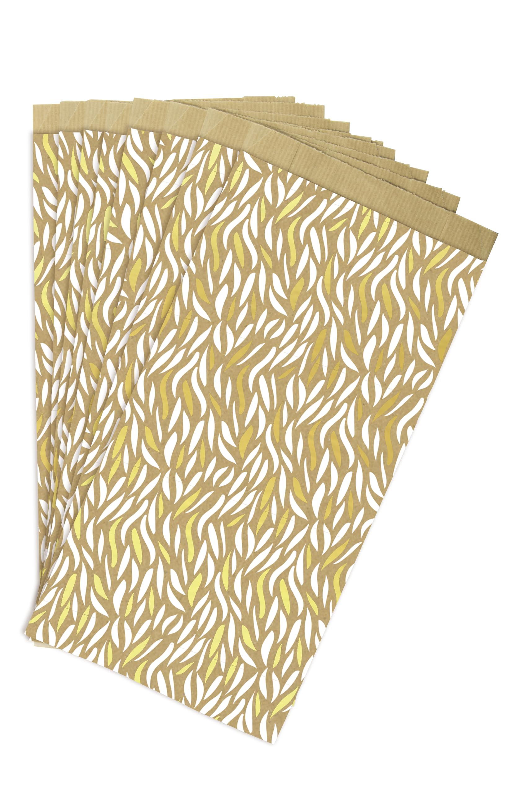 Clairefontaine 394115C - Sachet de 50 pochettes Kraft, 12x24+4,5cm vagues