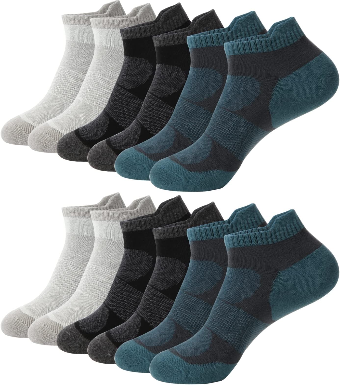 YOJOOM Trainer Socks for Men and Women Ankle Socks Breathable Cotton Low Cut Socks Non Slip Socks with Arch Support Athletic Running Socks
