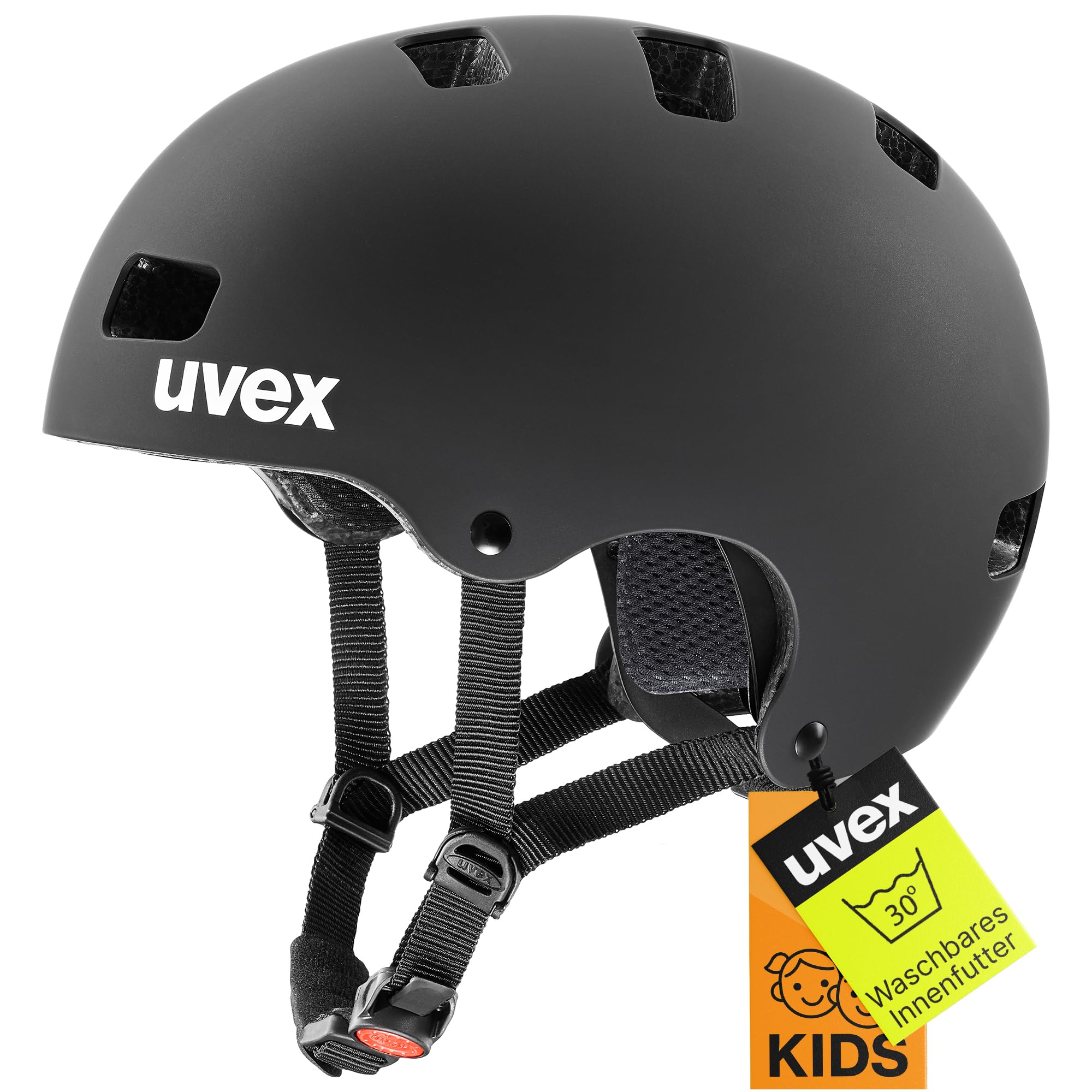 uvex Kid 3 cc - robuster Fahrradhelm für Kinder- individuelle Größenanpassung - optimierte Belüftung - Black matt - 51-55 cm
