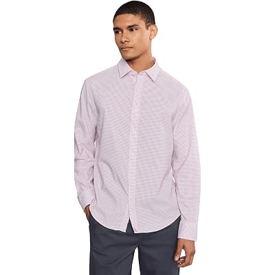UNTUCKit Long Sleeve Fairfax Performance Printed Shirt pink