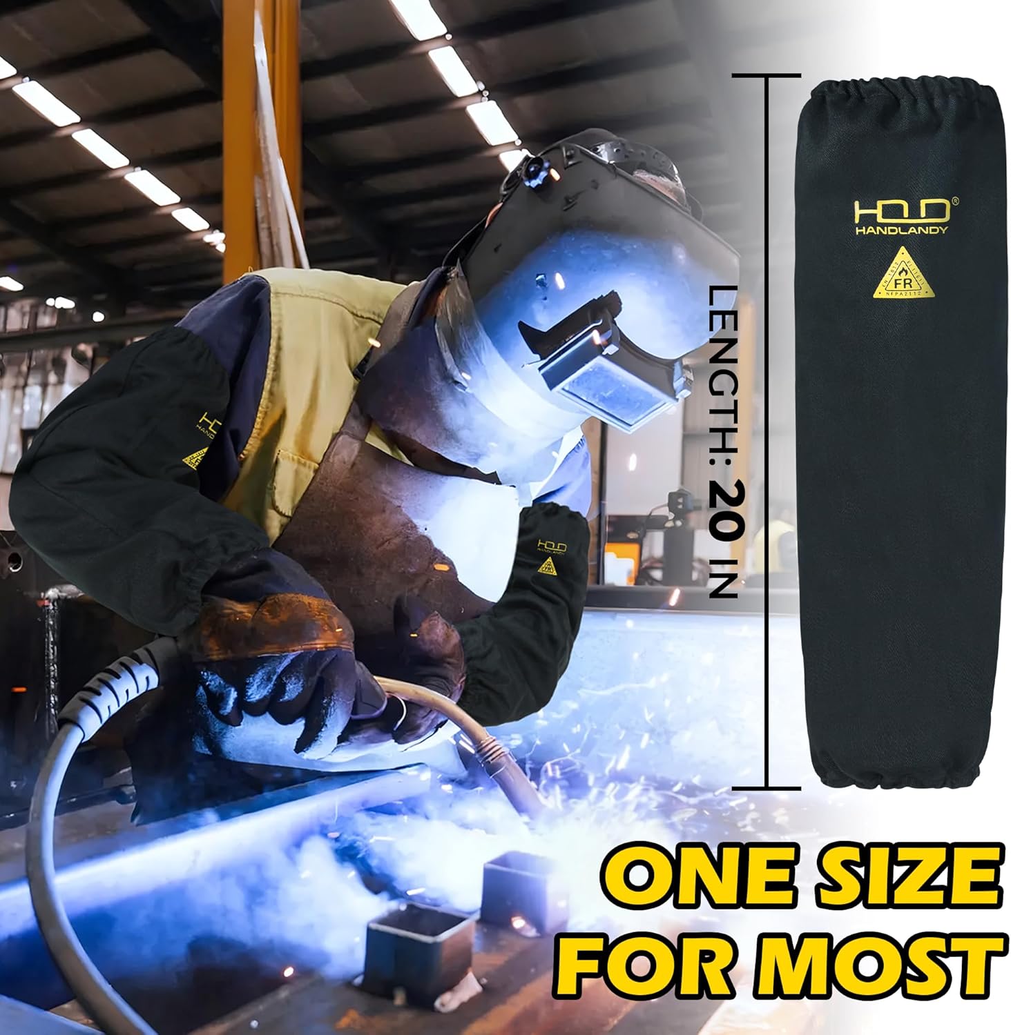 HANDLANDY Flame Resistant Welding Sleeves Arm Protection for Men and Women - Image 6