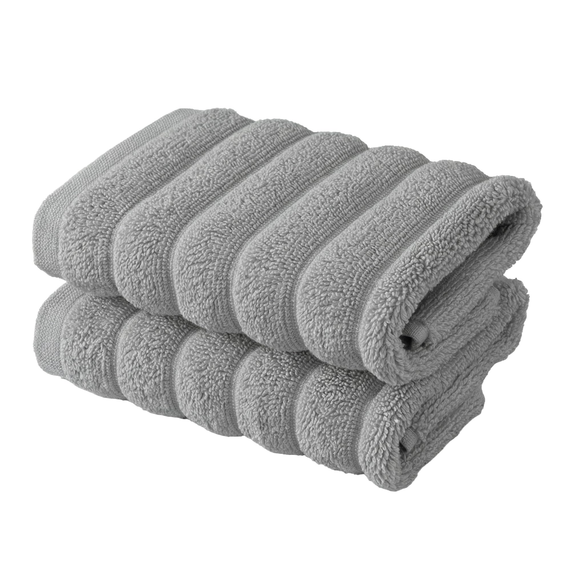 BERIBO Cloud Turkish Towel Set 100% Cotton 620gsm (Misty Dove, 2 Face Flannels)