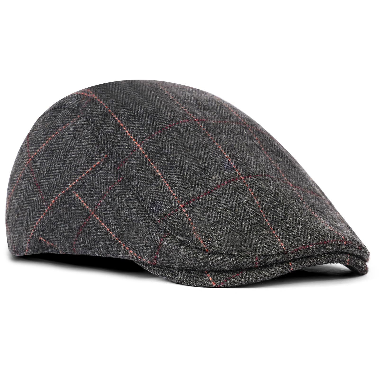 Męska płaska czapka, Newsboy Flat Cap, 1920s-Vintage Beret Czapka męska bawełniana czapka, Wool Felt Unisex Czapka Vintage Retro Jesień, Cabbie Beret Zimowy Gatsby Mężczyźni