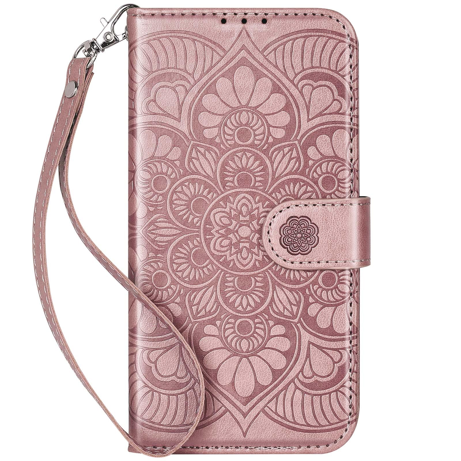 Ateeky Wallet Case for Galaxy Note 9, [RFID Blocking] 3 Card Holder Stand with Credit Card Slot PU Leather Magnetic Protective Flip Cover for Note 9 (Pink)