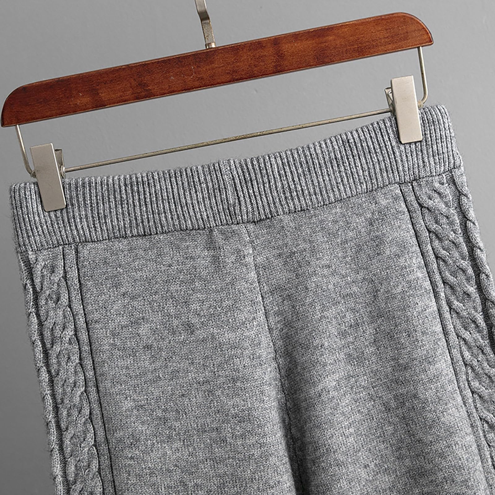 Genérico Camisones Mujer Dormir de Punto de Cuello de Manga Larga para Mujer, Pantalones de Pierna Ancha, versión Holgada, Conjuntos de Ropa Informal para el, Otoño e Invierno Pijamas De