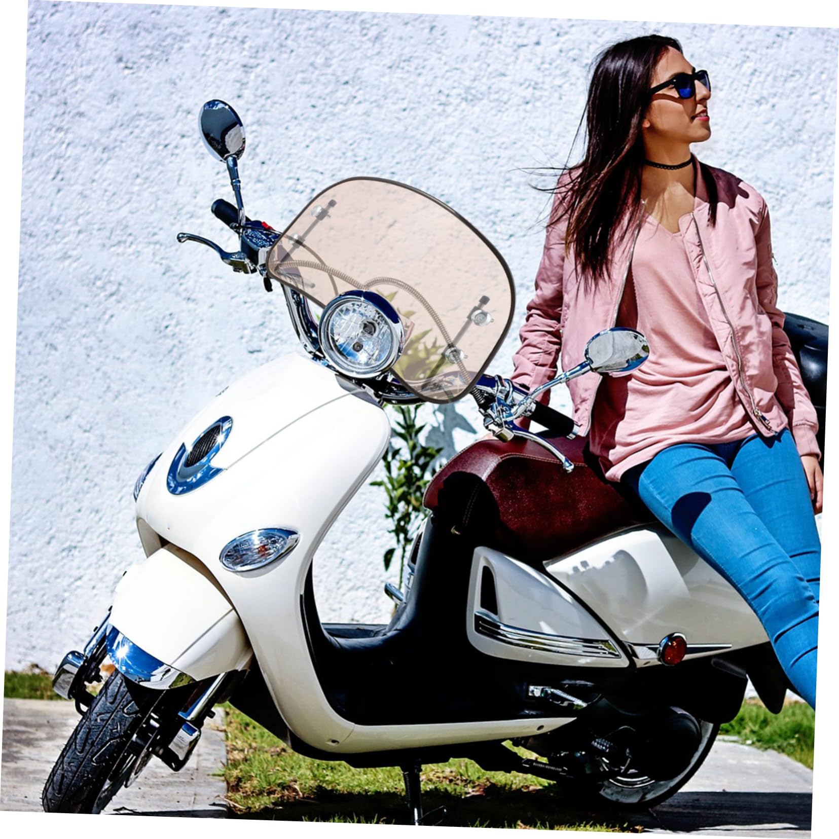 Vaguelly 1 Juego Mercado Accesorio de Motocicletas Parabrisas Universal para Viento Pantalla Aire comprimido pc motoazadas pedaleador Gran Parabrisas Suministro de Motocicleta Caucho