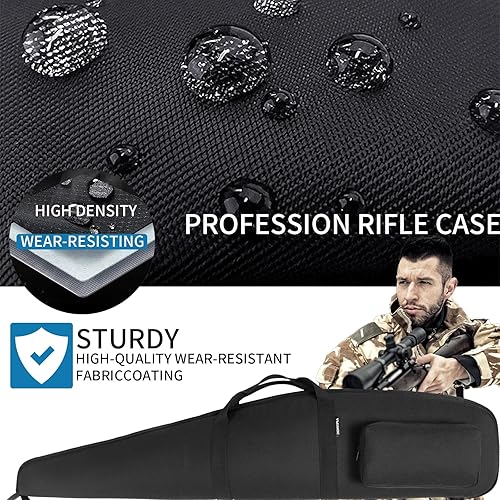 Miniatura 7 de QWIOXCVR Funda clásica táctica suave para rifles, bolsa de escopeta ajustable, correa de hombro adecuada para cazar, fundas de pistola de tiro para