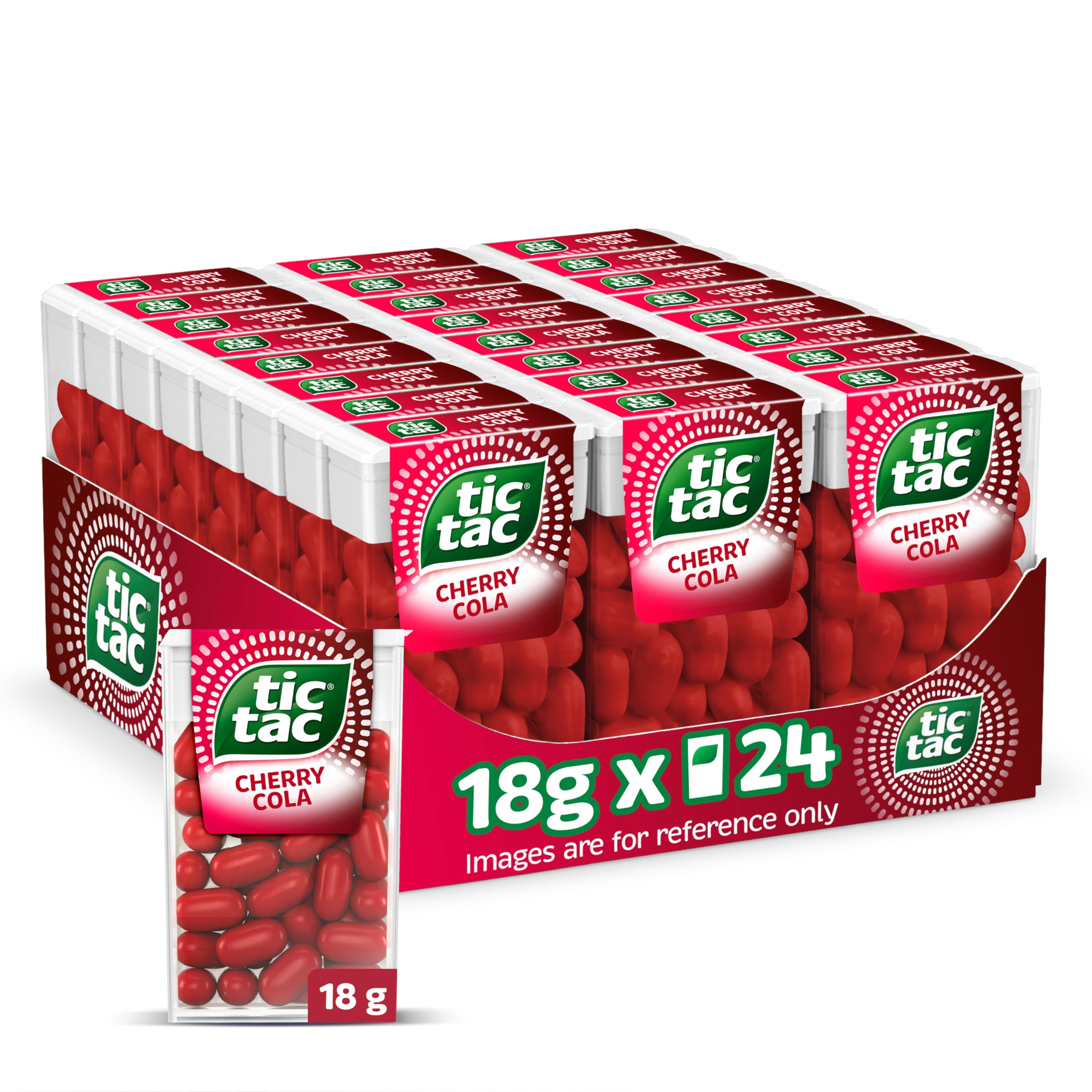 Mixers Cherry Cola Mints Sweets, Mints, Party Bag Fillers, On the Go Refreshment, Bulk Box of 24 x 18g Packs