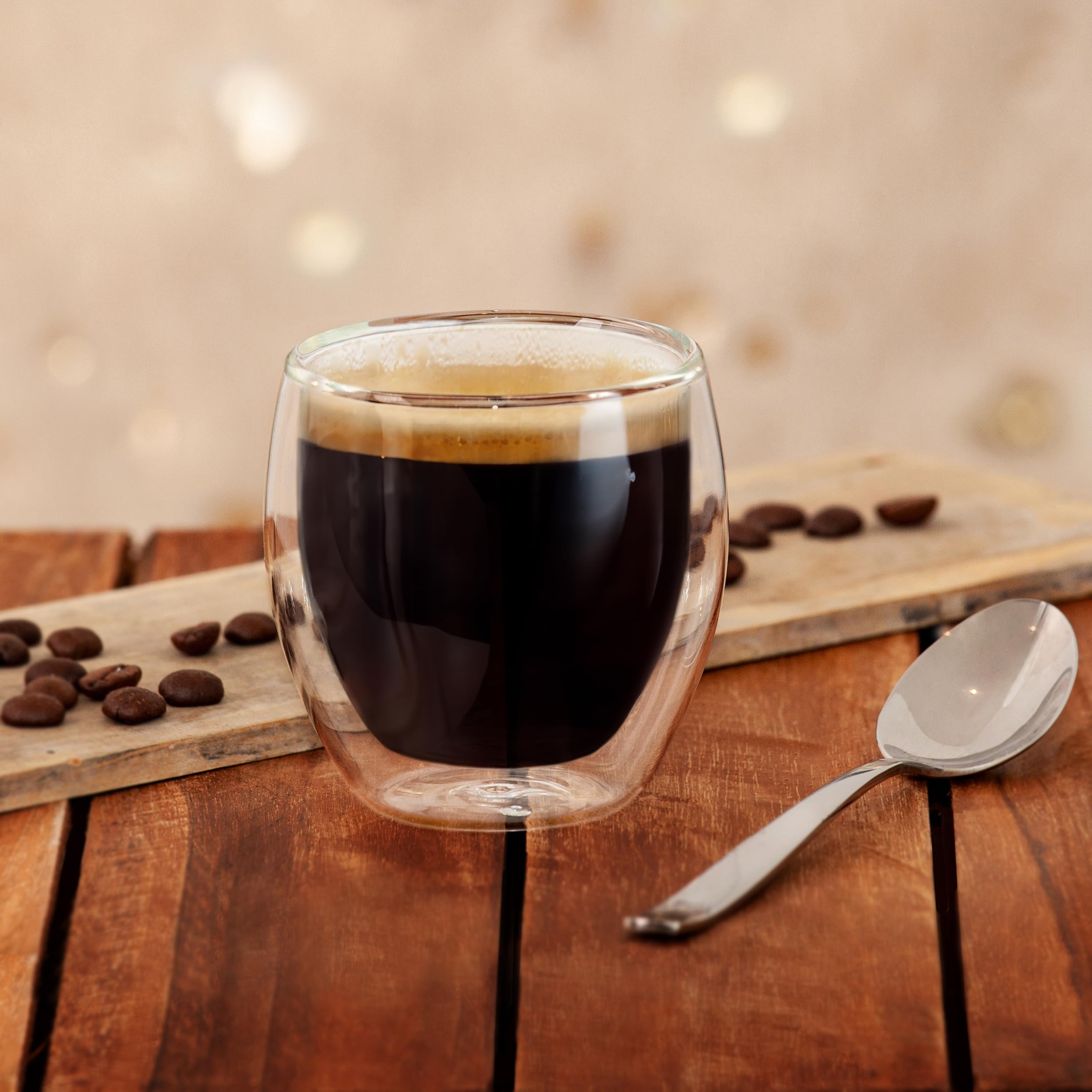 Creano Espressoglas, mokkaglas, dubbelwandig, met handvat, thermisch