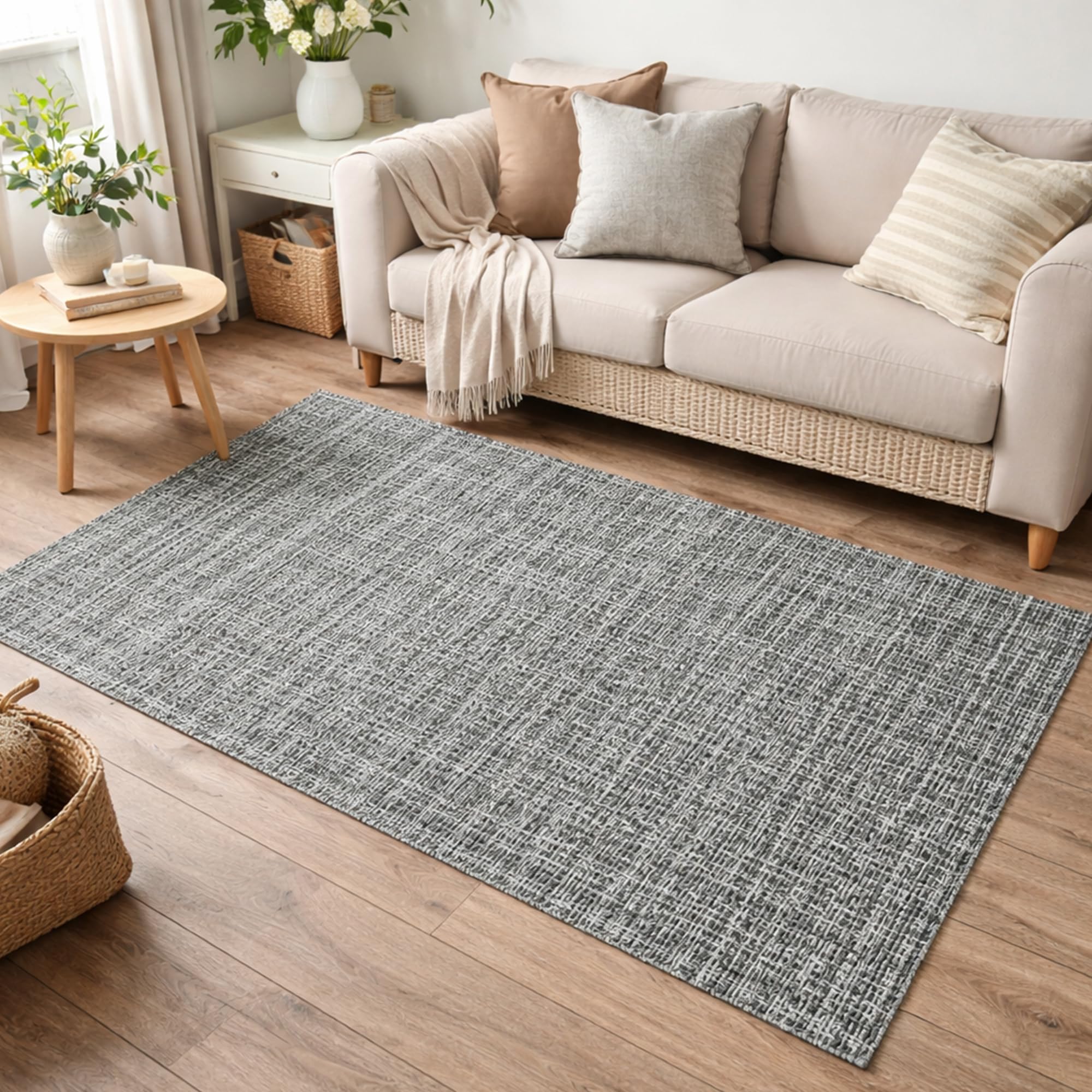 MANEMI Tapis TEXLIN intérieur et extérieur, imperméable et antidérapant, tissu vinyle imperméable, facile à nettoyer, style moderne pour cuisine, terrasse, balcon et salon