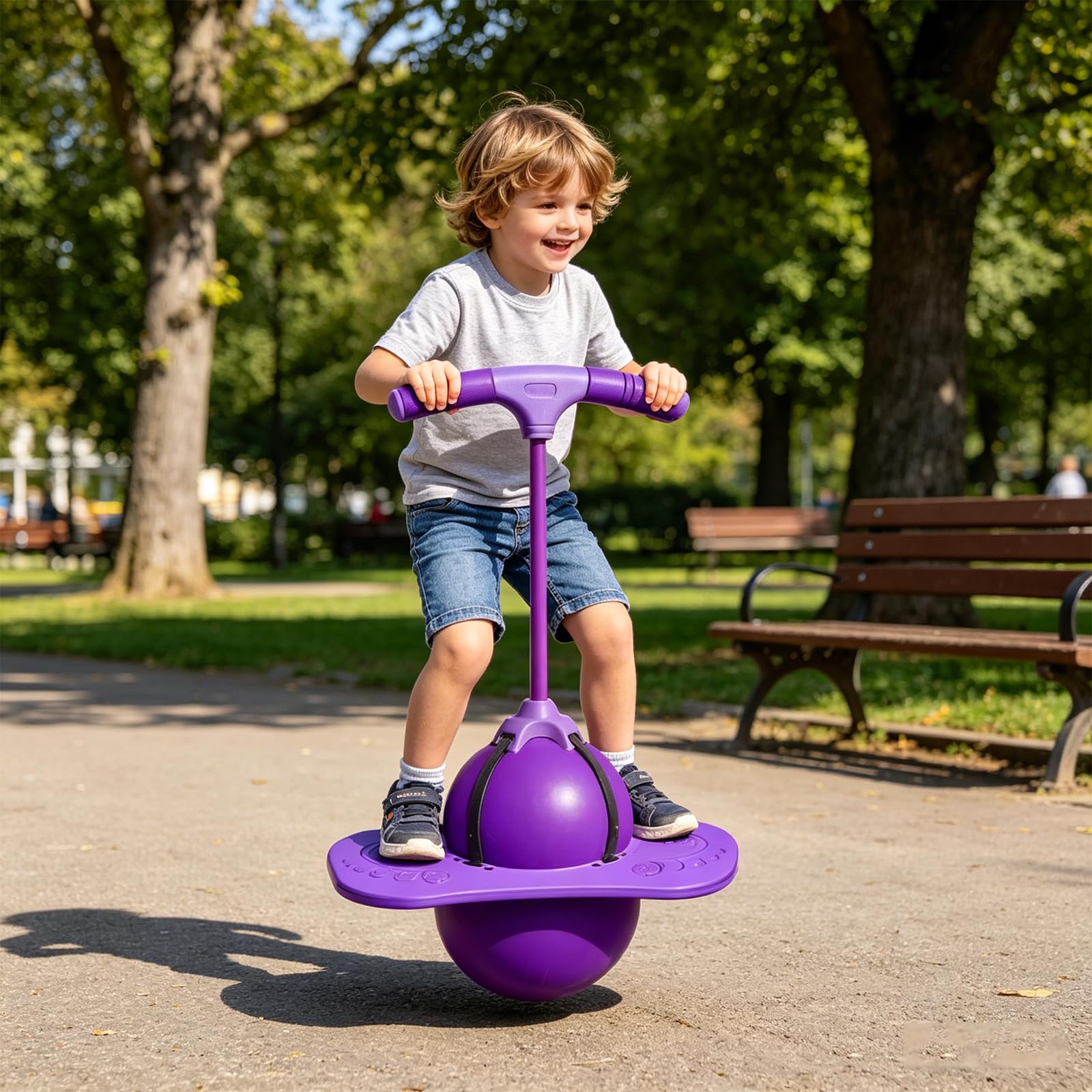 Balance Jumping Ball, Stick Pump Bounce Ball Jump Toy Jumper Ball With Handle Exercise Balance Fähigkeit High Board Strong Grip Deck Sticks Outdoor Fun