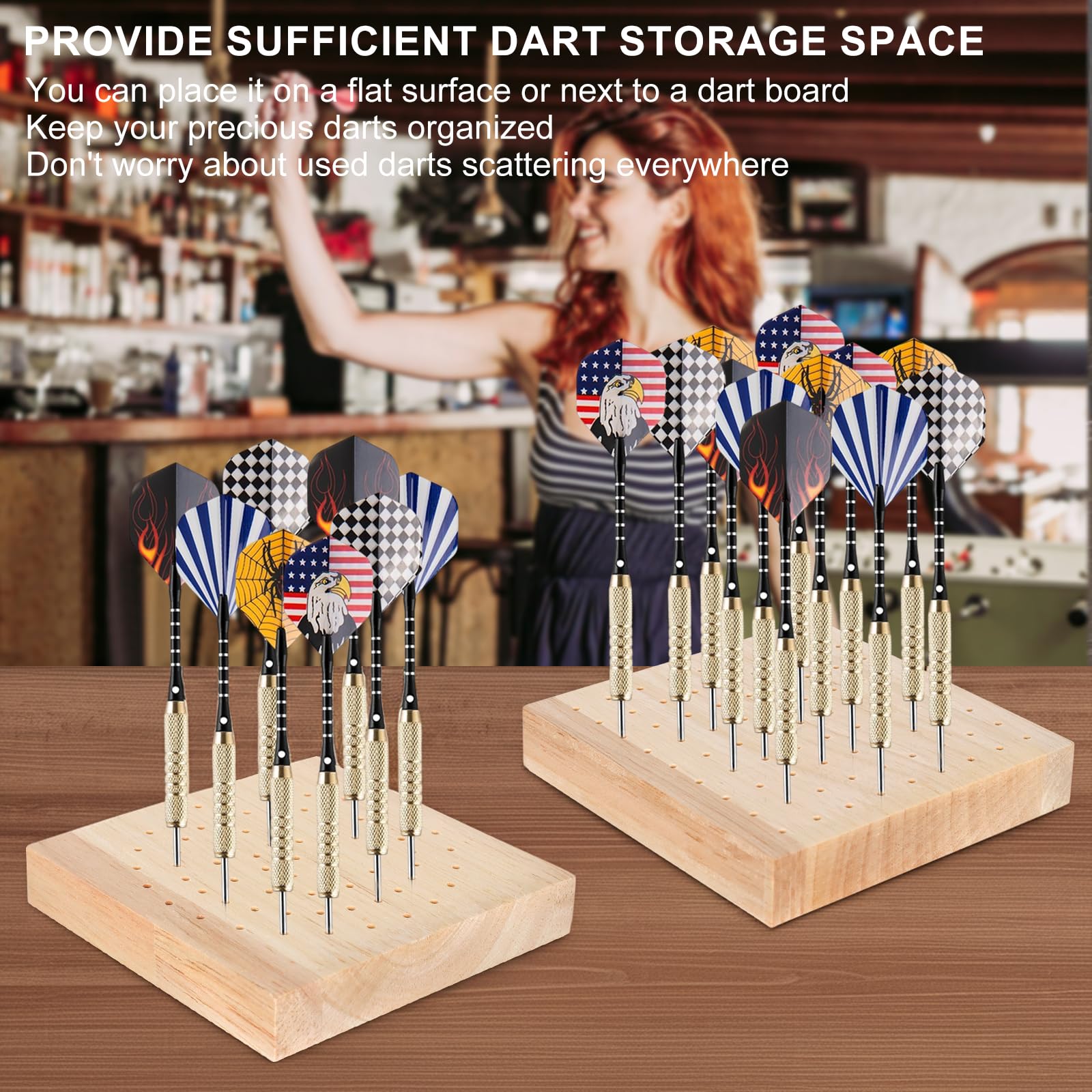 2 Stück Darthalter Holz Dartpfeile Halterung, Dekoration Dartpfeilhalter, Dart Ständer für Aufbewahrung von Steeldarts und Softdarts,Dart Zubehör