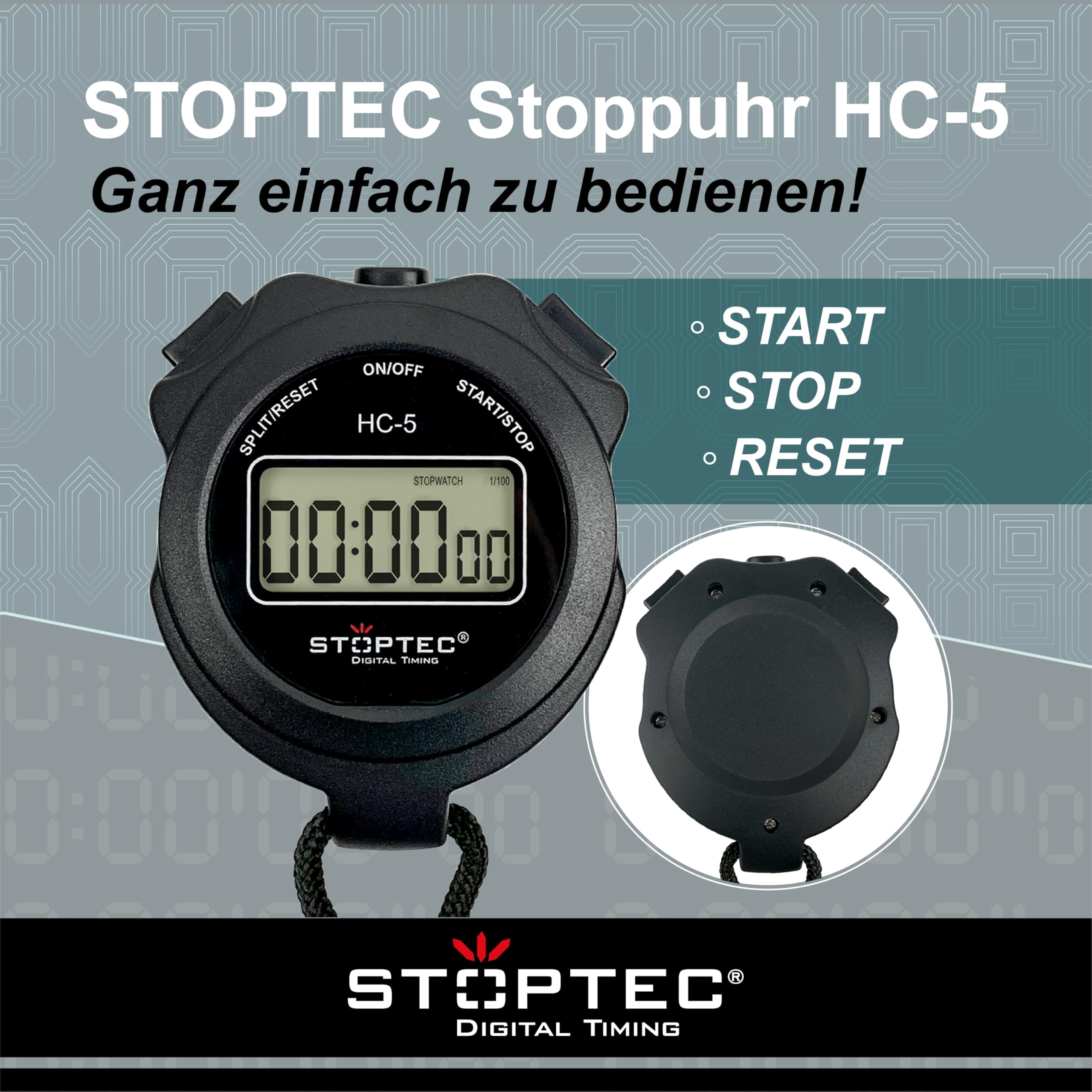 Chronomètre Schütt HC-10 - Simple Et Précis - Grand écran - Résistant Aux éclaboussures Montre Chronometre Ecran