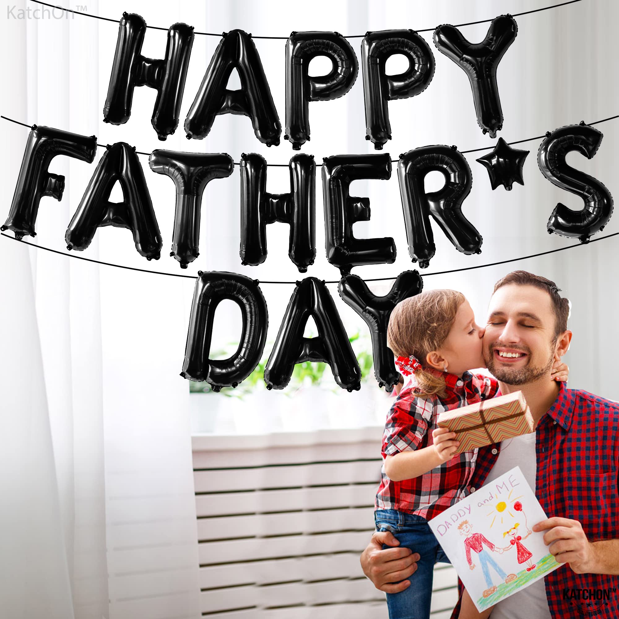 Happy Father's Day Banner – Extra Large 72x12 Inch Tuxedo Design Backdrop With Ribbon (Pre-Assembled, Water Resistant)