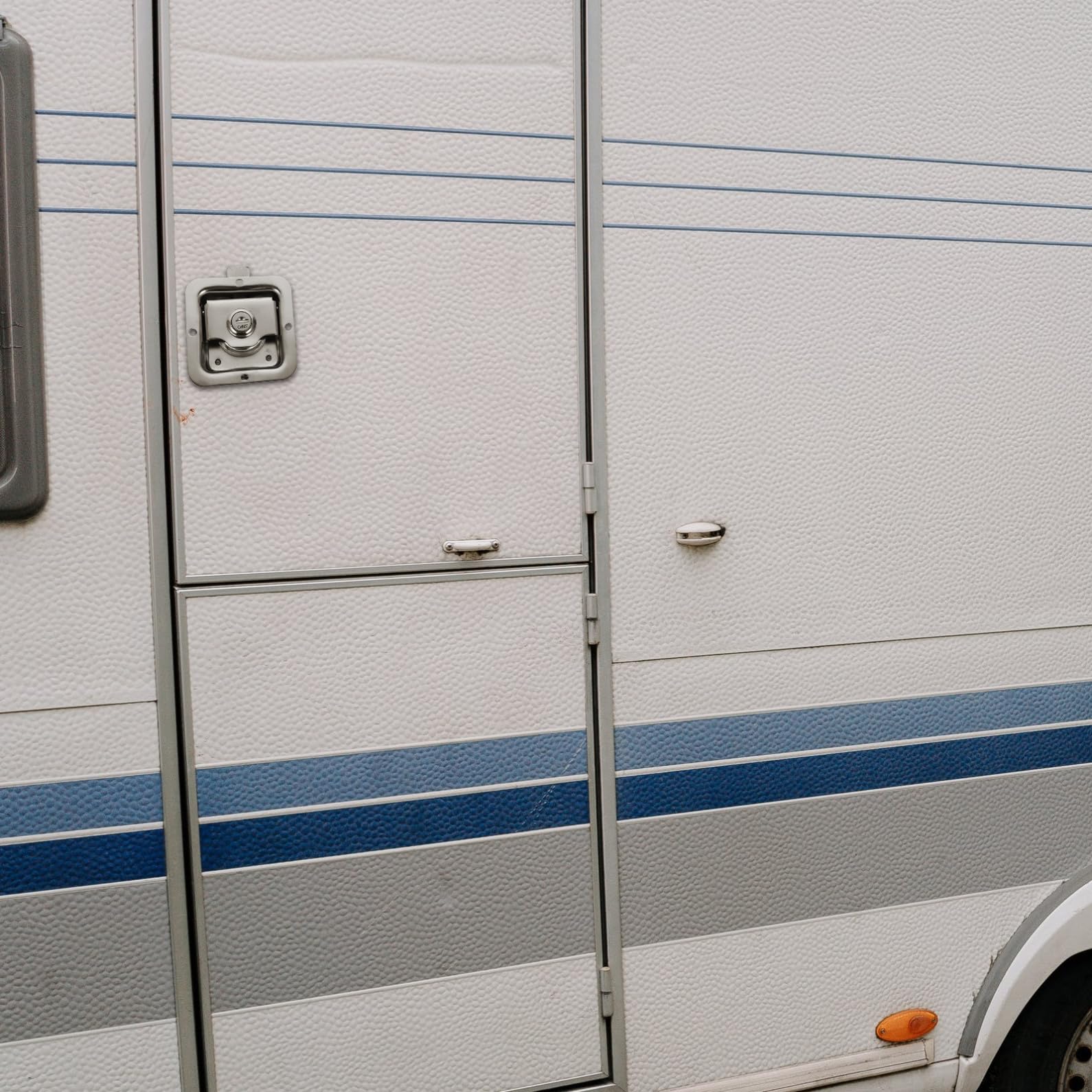 Cerradura de Placa de Acero Inoxidable para Autocaravana, 1 Juego