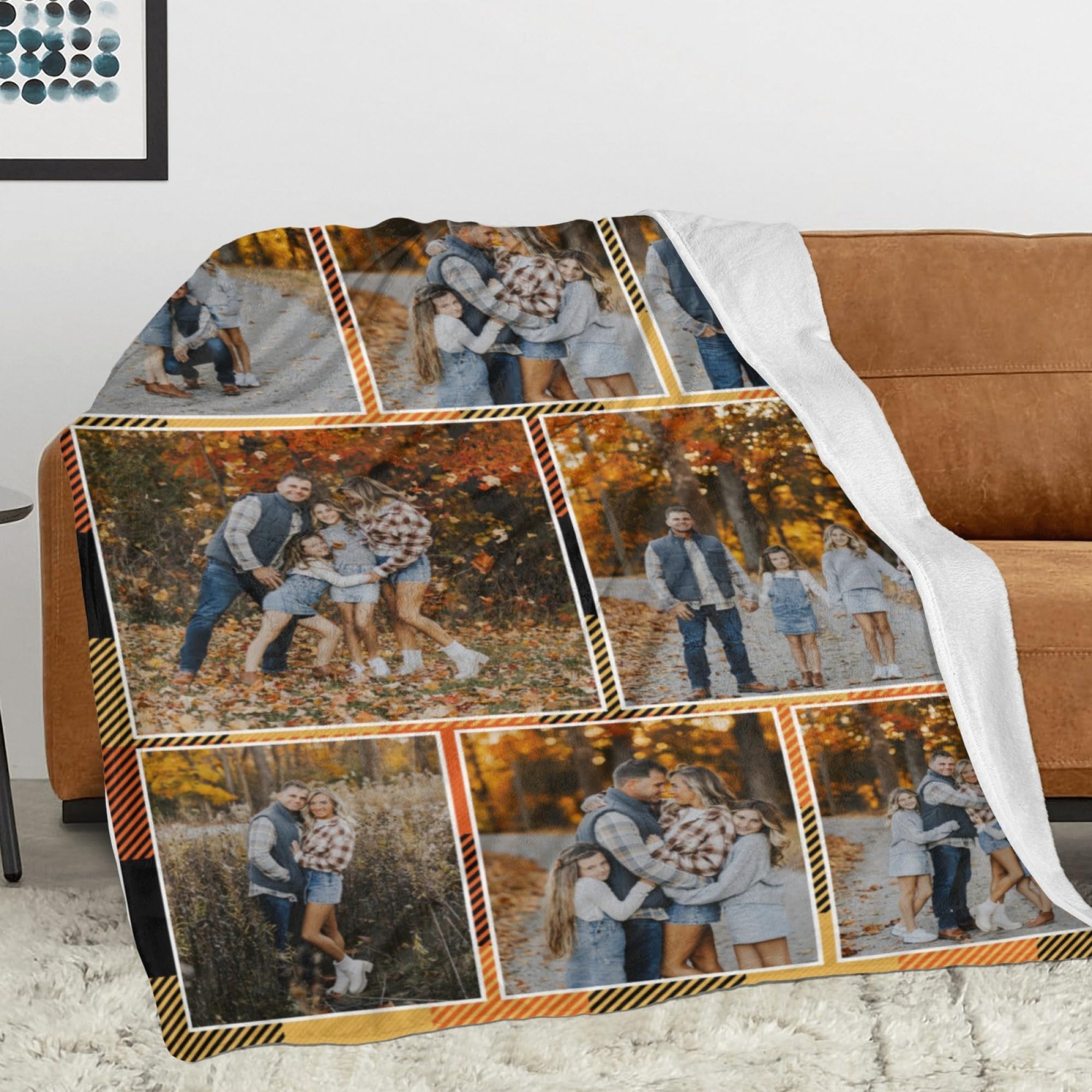MMAOLP Custom Blanket with Photo, Personalized Chicken Blankets for Girl, Boy Gift, Personalized Family Flannel Fleece Blanket with Photo and Text Suit for Couch, Bed, Sofa