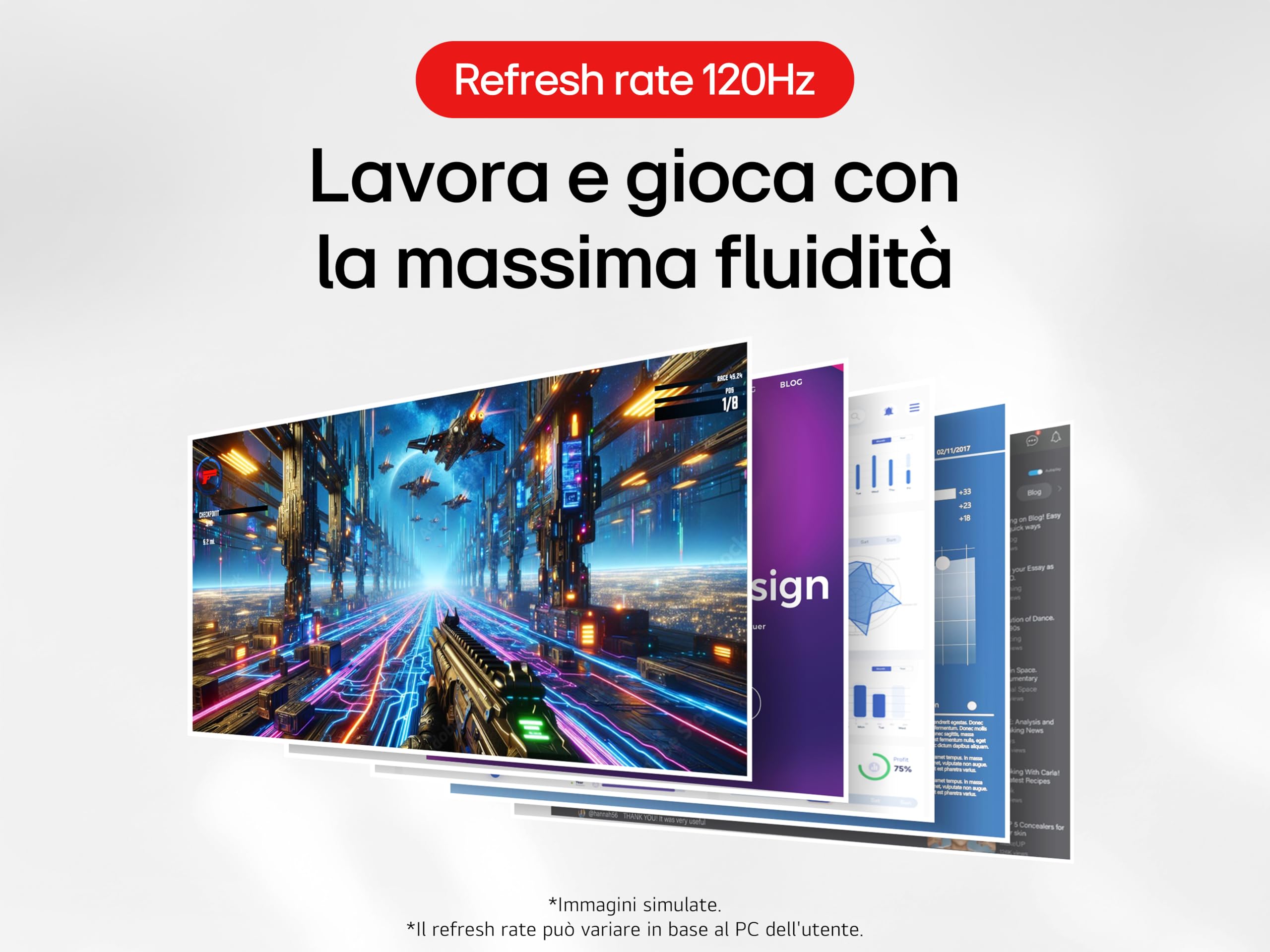 LG 24U411A Monitor 24" Full HD IPS, HDR 10, 120Hz, 1ms MBR, HDMI, D-Sub (VGA), Uscita cuffie, 1920x1080, sRGB 99%, Schermo Antiriflesso, Flicker Safe, Reader Mode, Nero