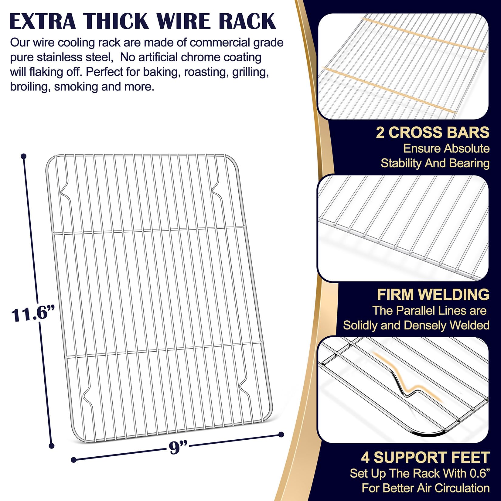 Joyfair Baking Sheet with Rack Set of 4 (12.5 inch) 1
