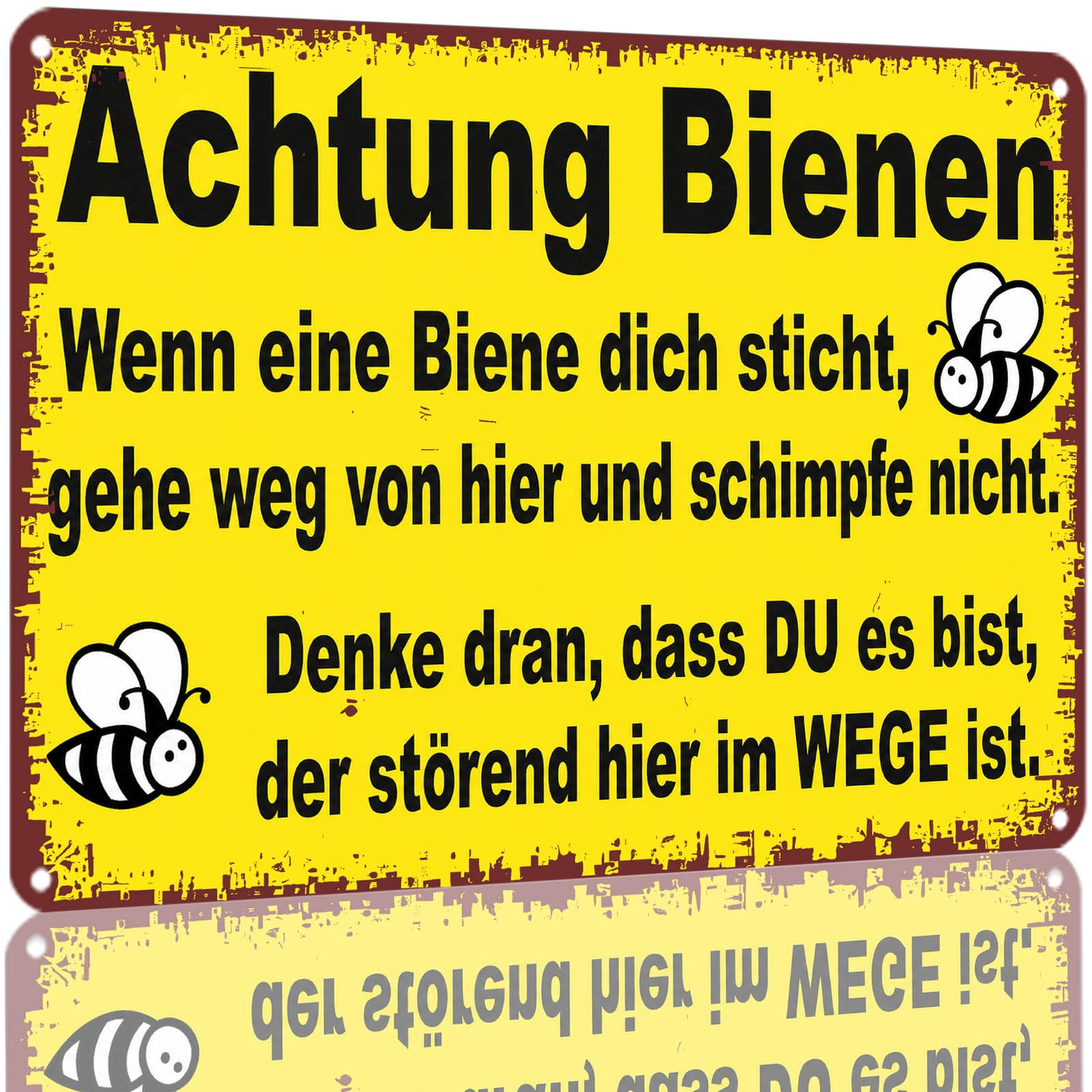 Kwqdozf As Pic Vintage Yellow Warning Bee Metal Sign 8X12 Inch Aluminum Bee Warning Tin Si